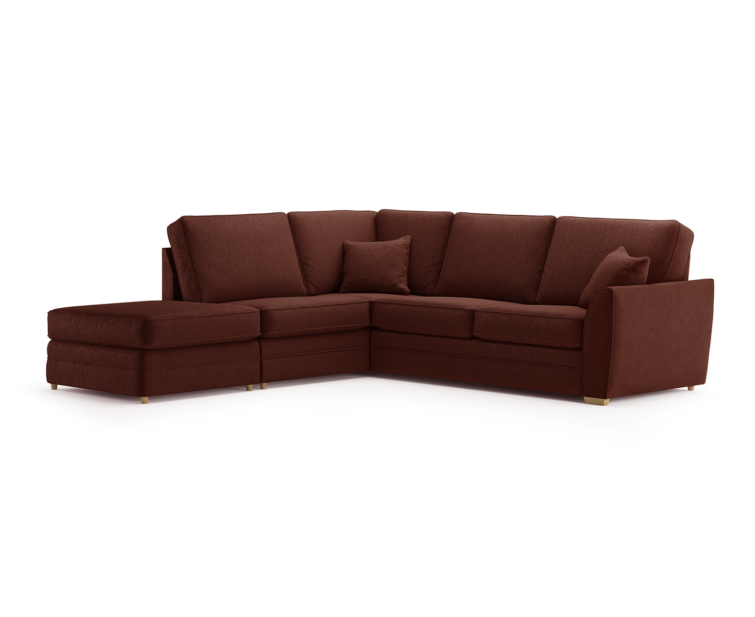 Bella Rustic Fabric Large Left Hand Facing Chaise Corner Sofa