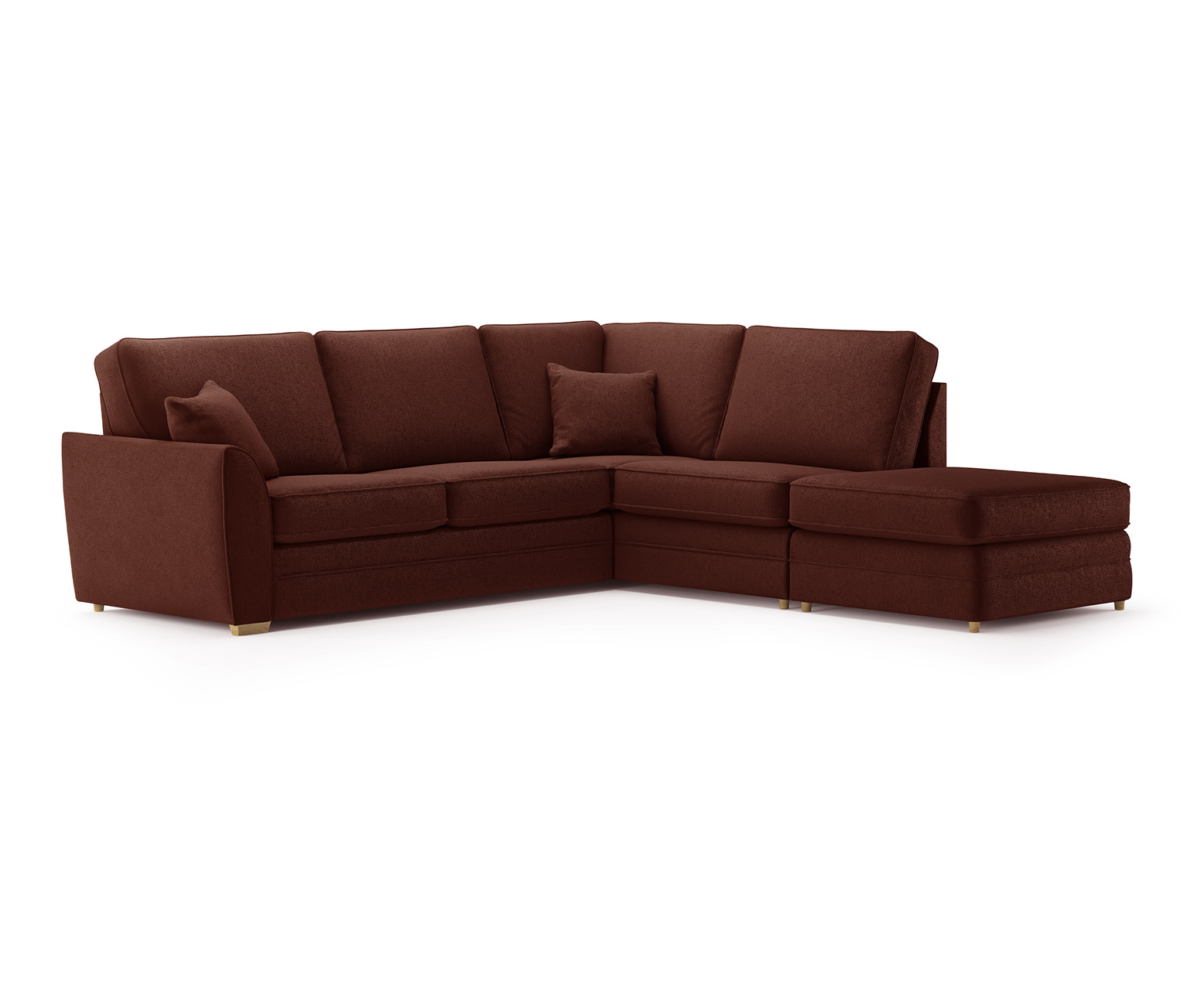 Bella Rustic Fabric Large Right Hand Facing Chaise Corner Sofa