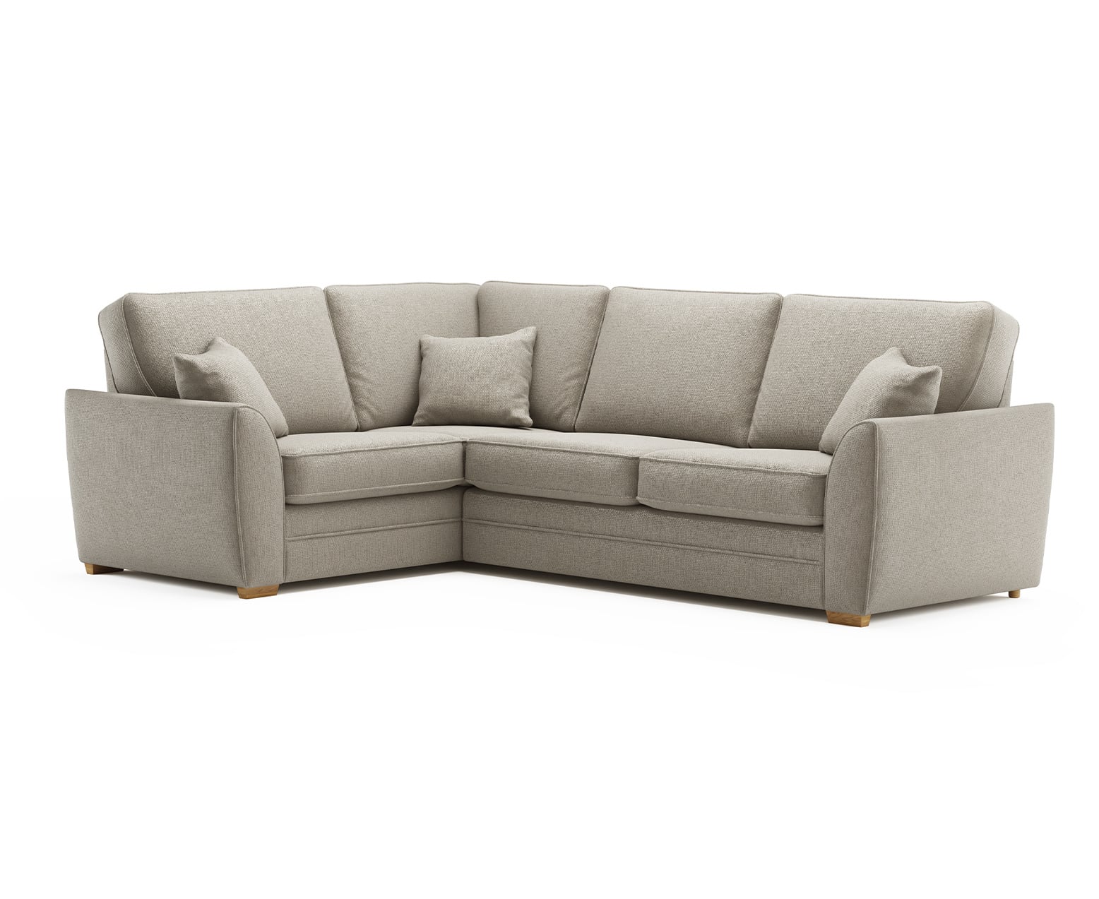 Bella Stone Fabric Large Left Hand Facing Corner Sofa