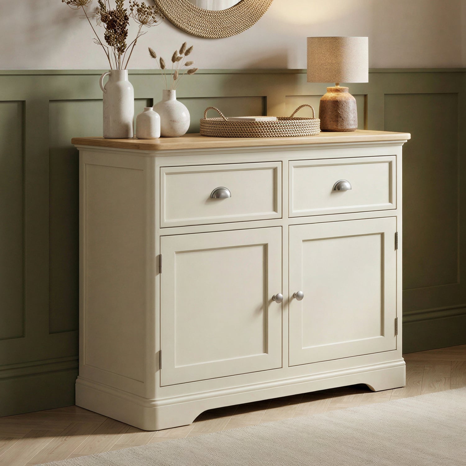 Madley Oak and Cream Painted Small Sideboard