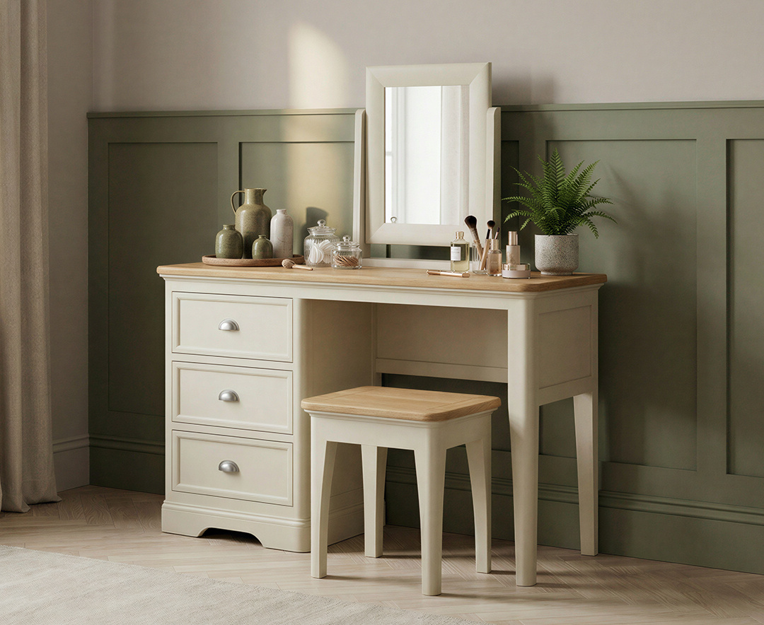 cream dressing table with drawers Solid Rubberwood French Style Retractable Vanity in your hallway brand:Forever21 boohoo Women's Plus Cotton Style:As Photo