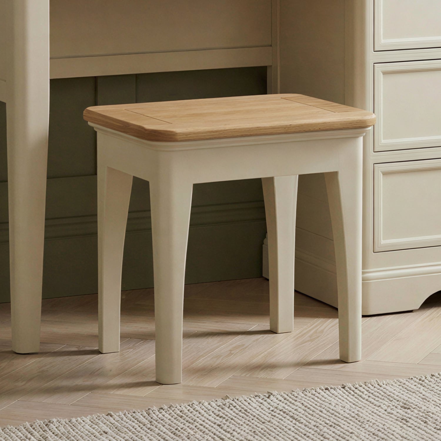 Madley Oak and Cream Painted Dressing Table Stool