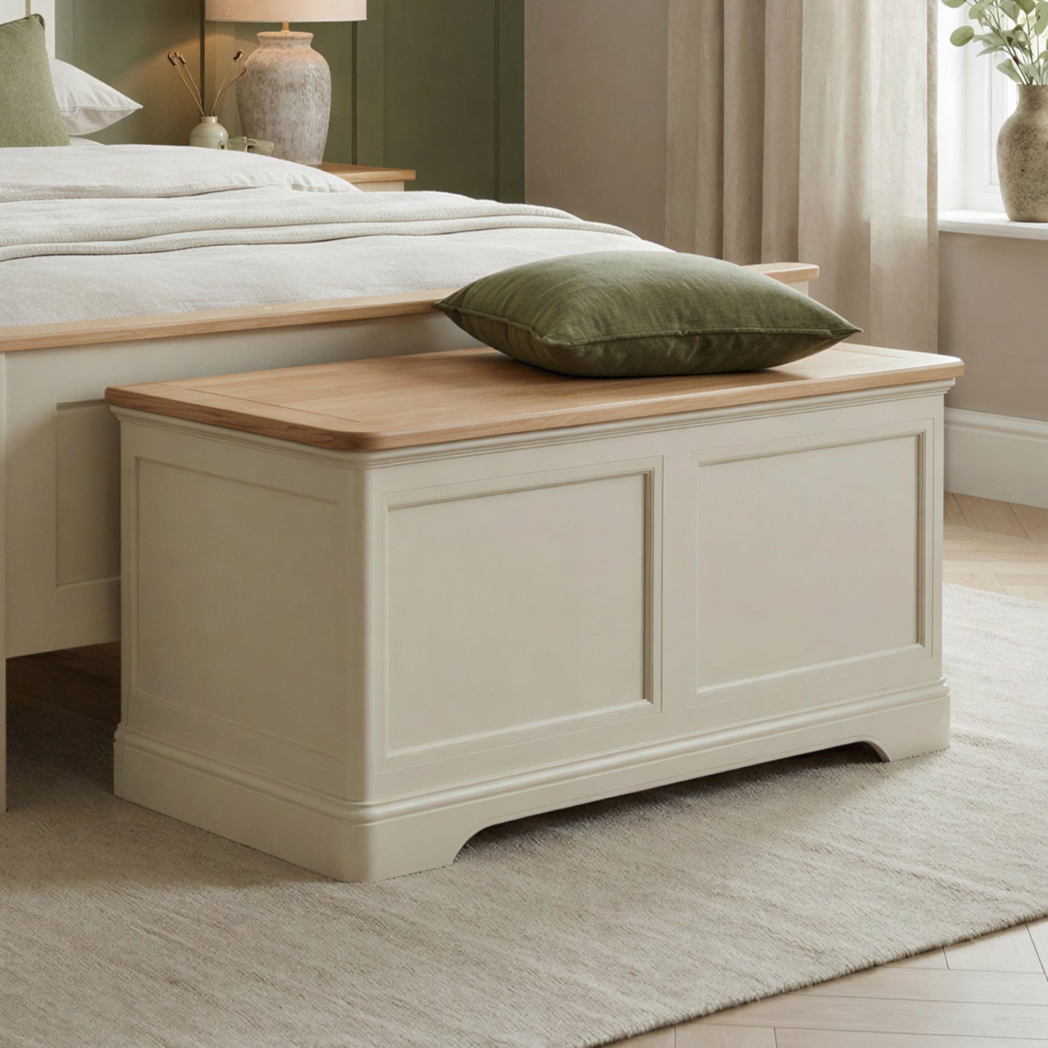 Madley Oak and Cream Painted Blanket Box