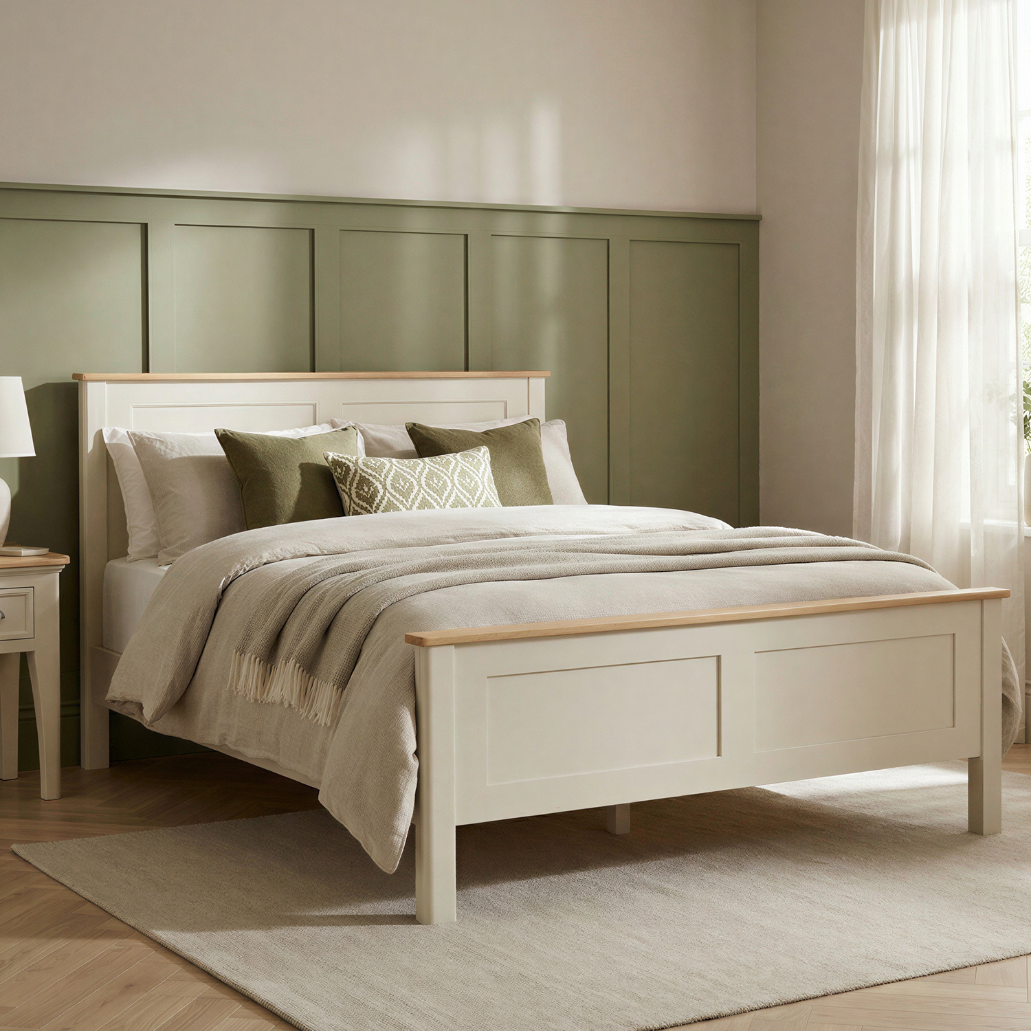 Madley Oak And Cream Painted Double Bed
