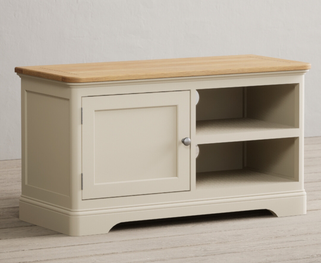 Madley Oak and Cream Painted Small TV Cabinet | Oak&More