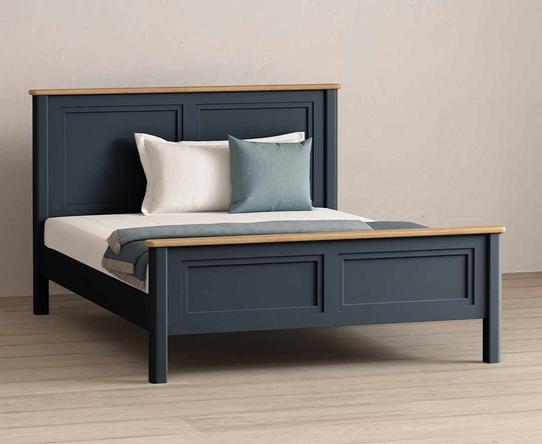Bridstow Oak And Blue Painted Kingsize Bed
