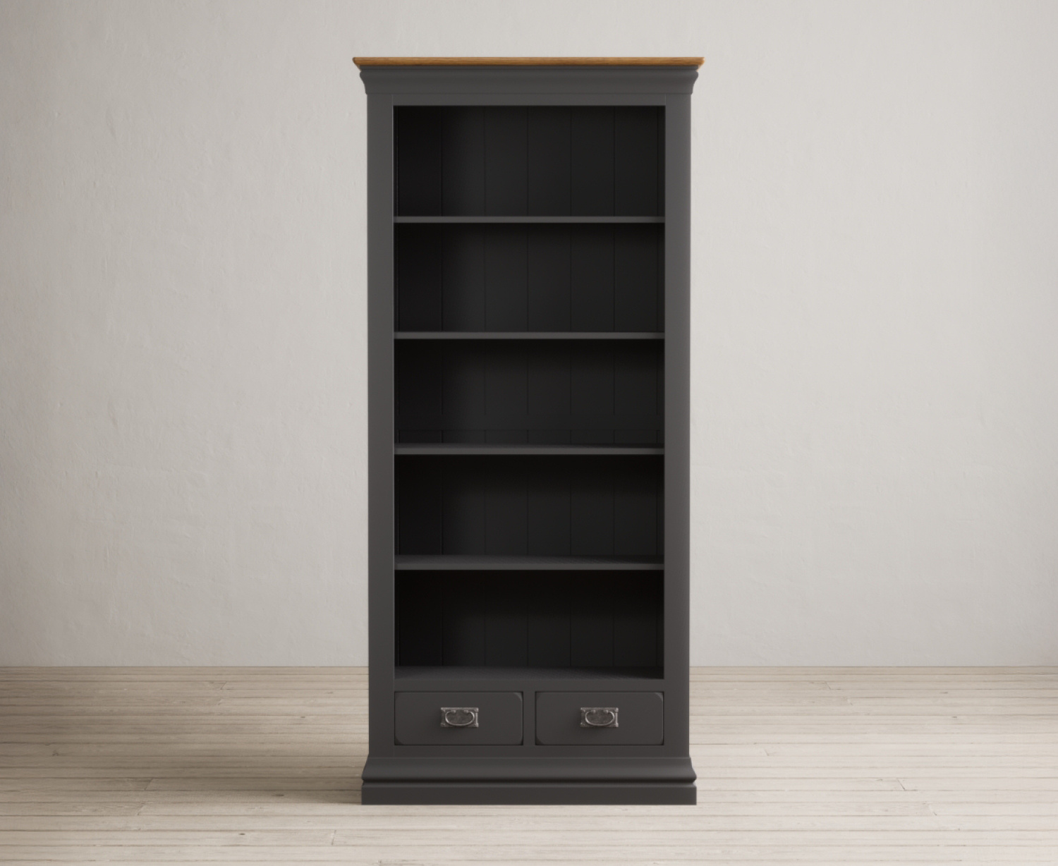 Charwood Oak And Charcoal Painted Tall Bookcase