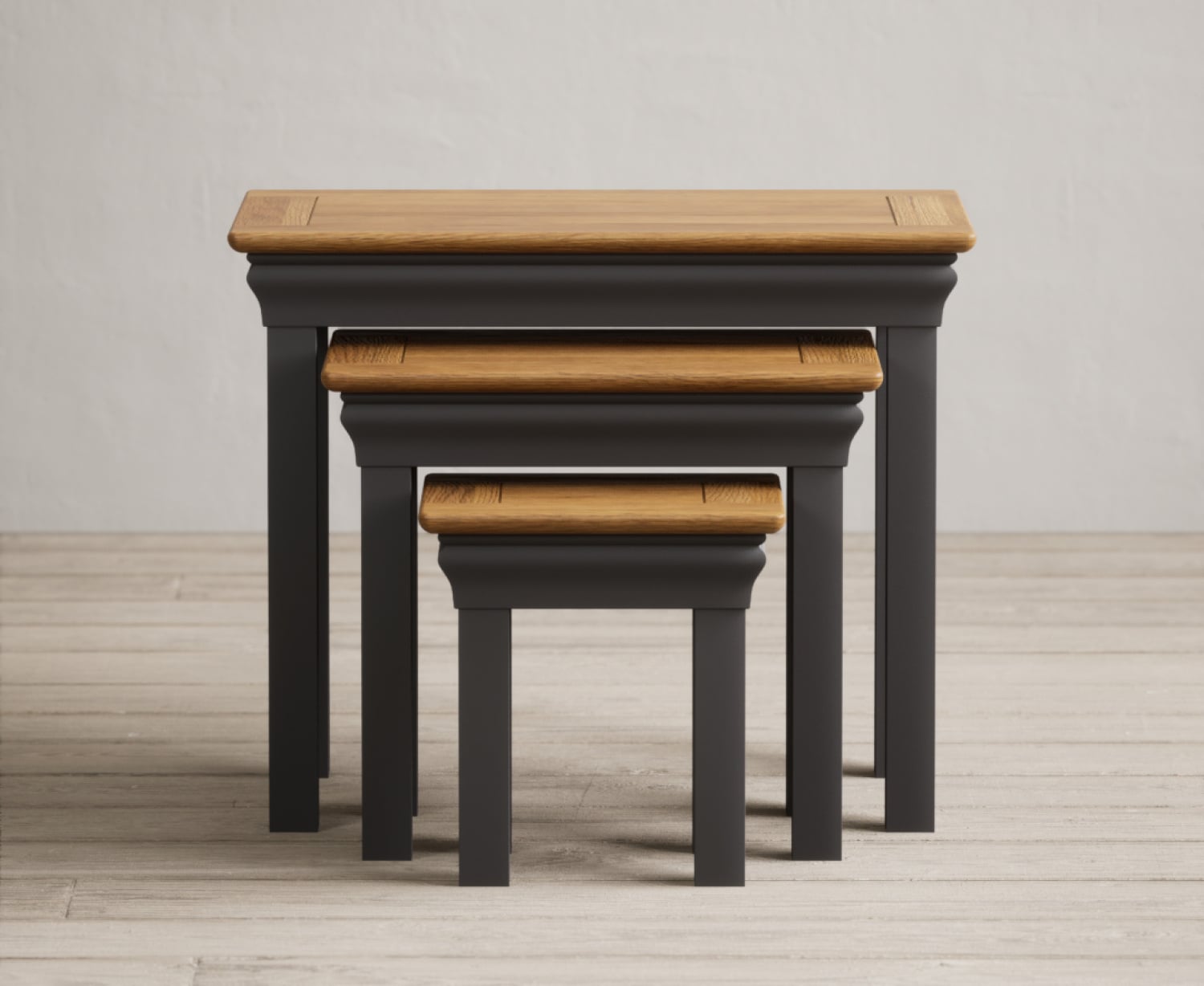 Charwood Oak And Charcoal Painted Nest Of Tables