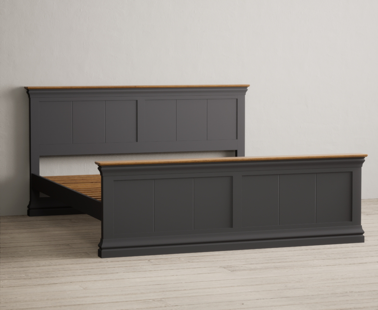 Charwood Oak And Charcoal Painted Super King-size Bed