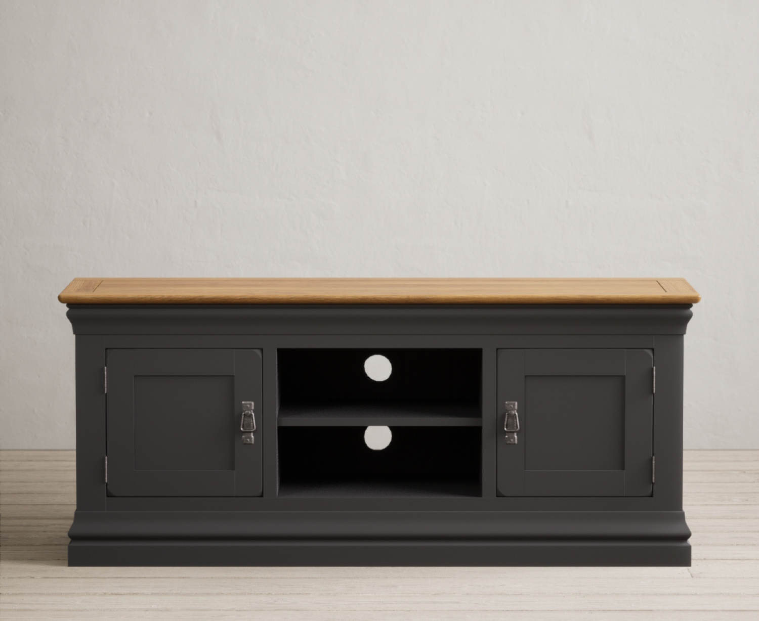 Charwood Oak And Charcoal Painted Large Tv Unit