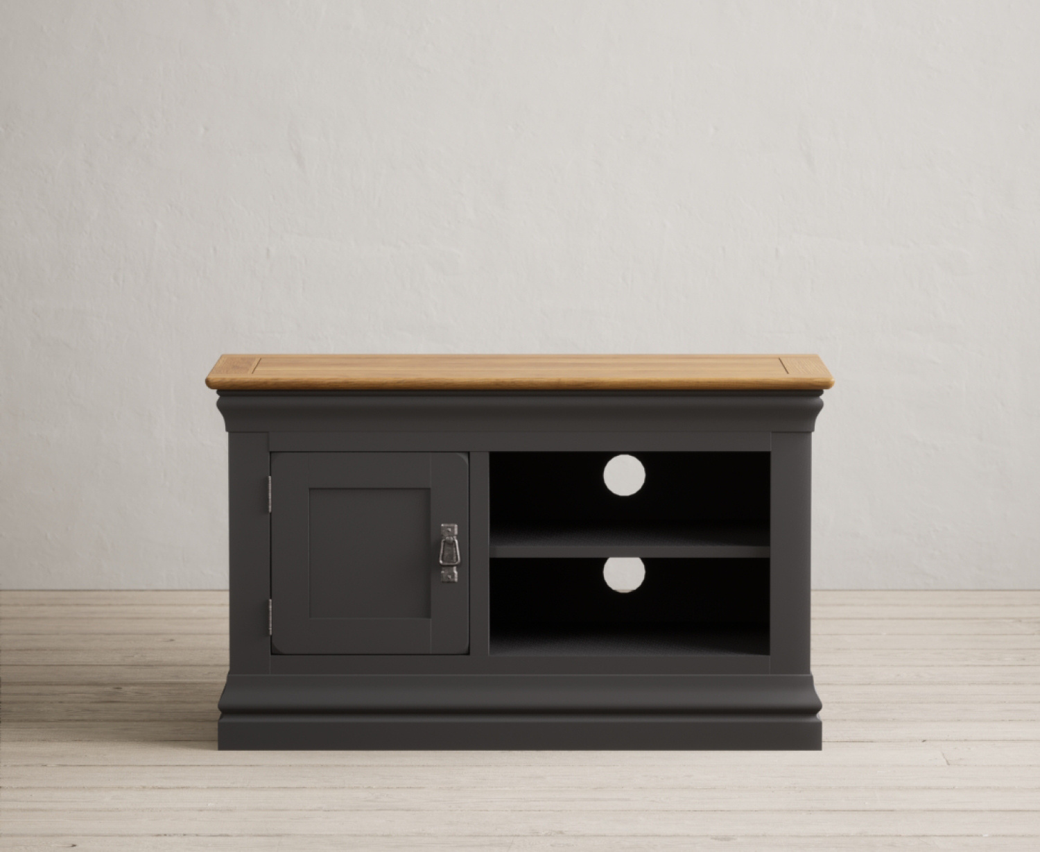 Charwood Oak And Charcoal Painted Small Tv Unit
