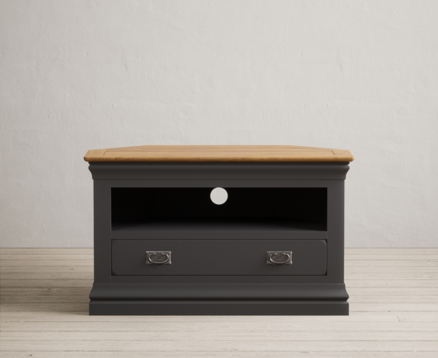 Charwood Oak And Charcoal Painted Corner Tv Unit