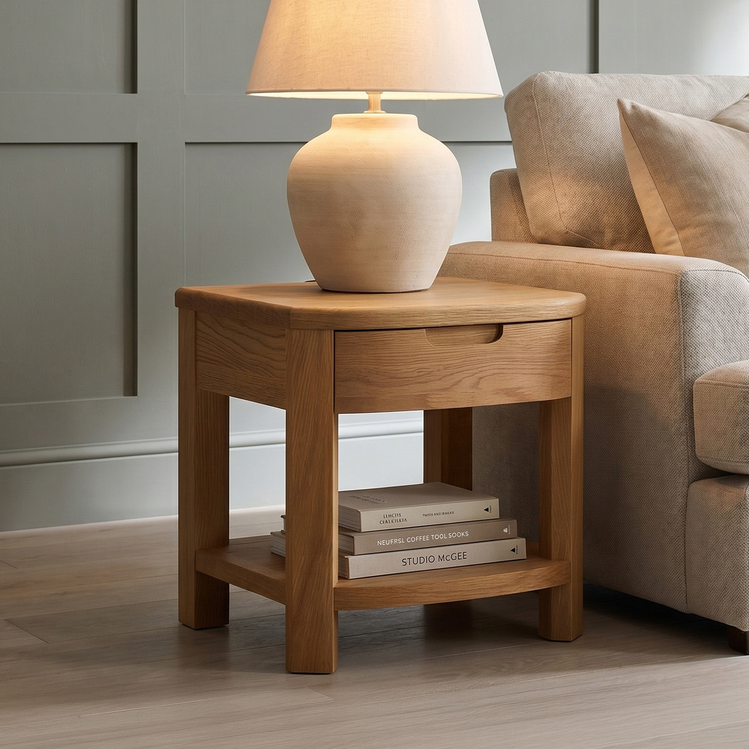 Somerton Curved Solid Oak Nest of Tables