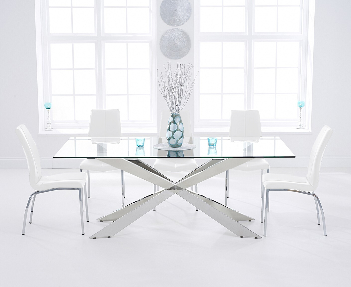 Canova 200cm Glass Dining Table Marco Chairs