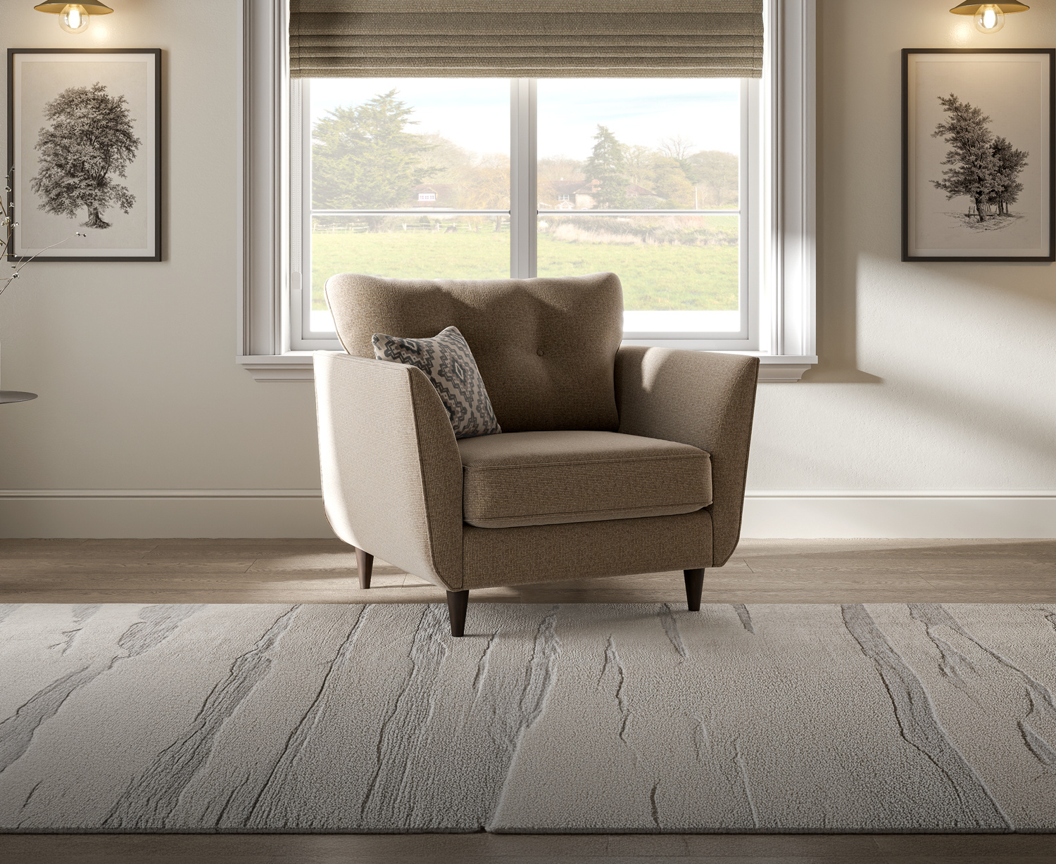 Capri Caramel Fabric Armchair