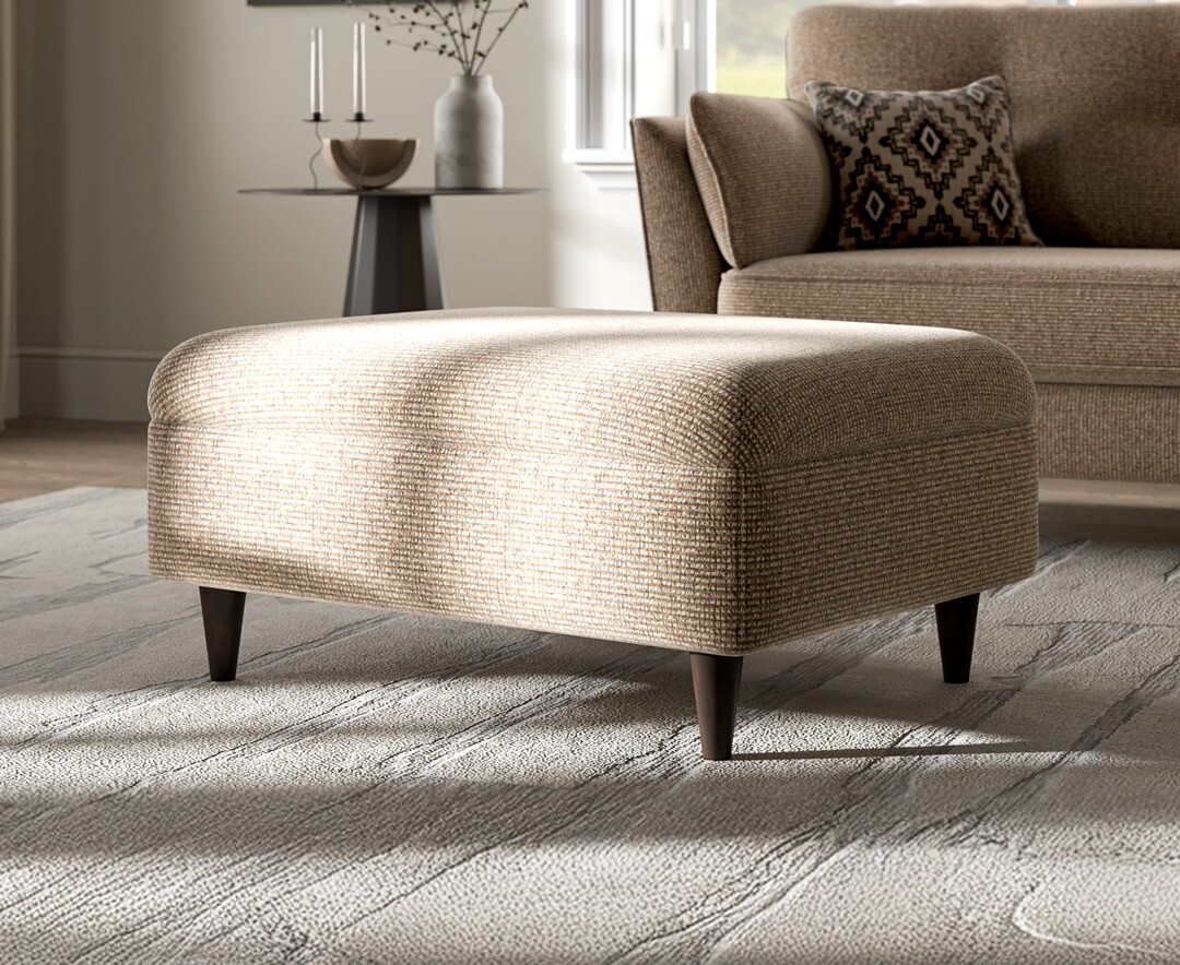 Capri Caramel Fabric Footstool