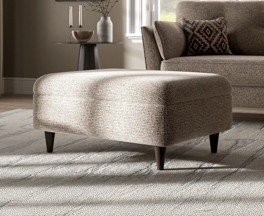 Capri Mushroom Fabric Footstool