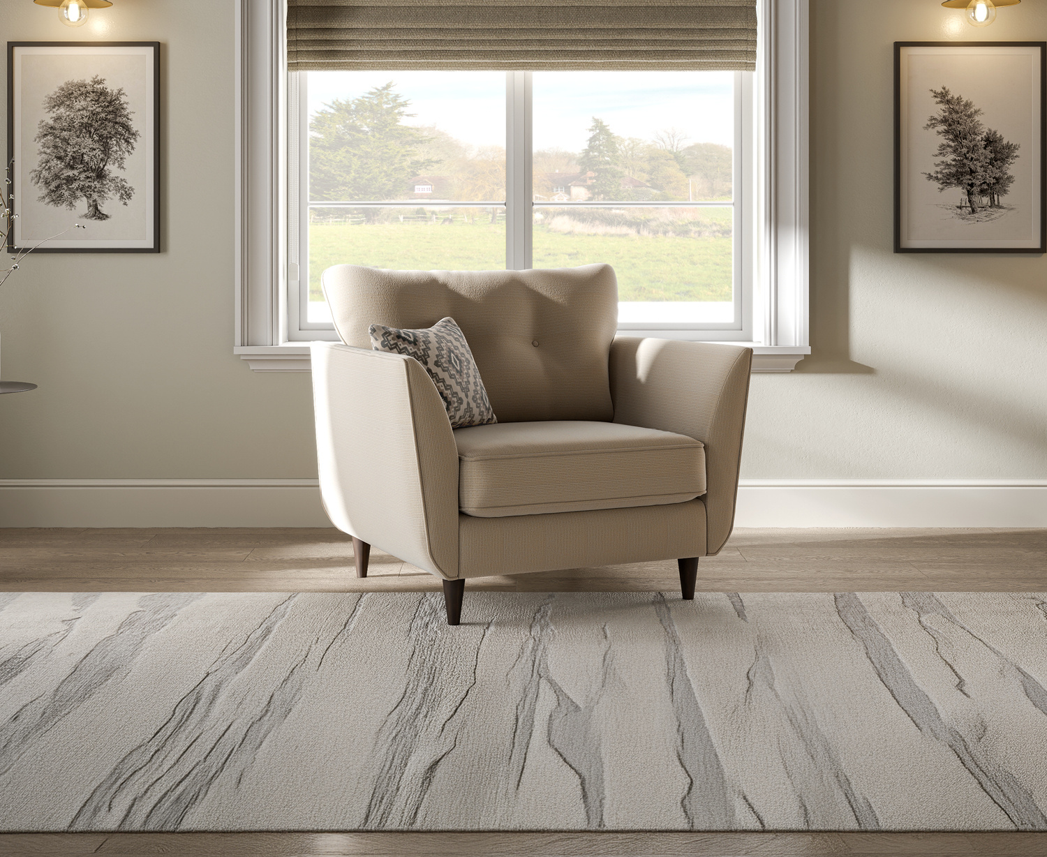 Capri Natural Fabric Armchair