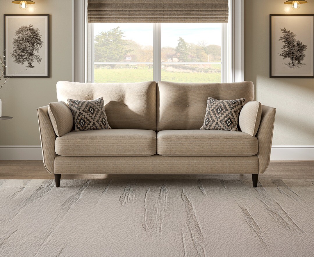 Capri Natural Fabric 3 Seater Sofa