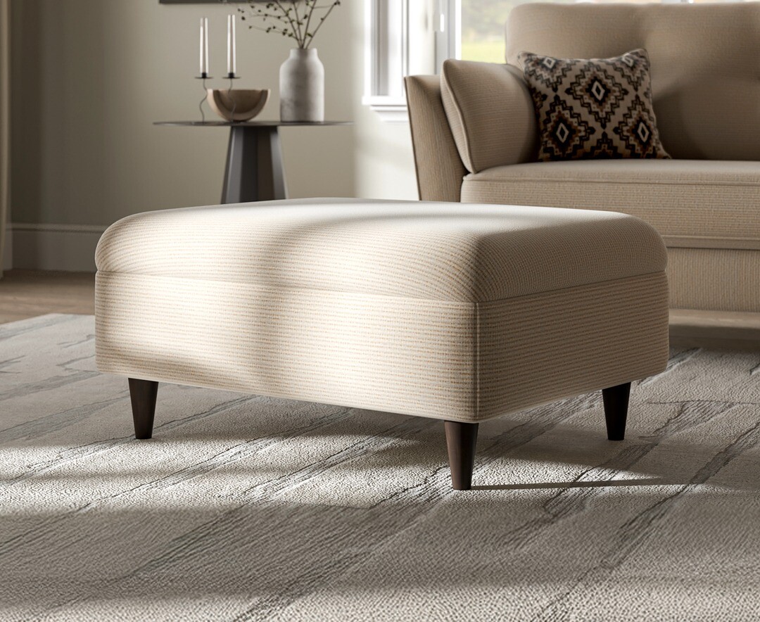 Capri Natural Fabric Footstool