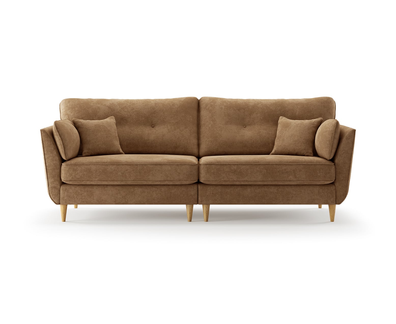 Capri Almond Fine Chenille Fabric 4 Seater Sofa