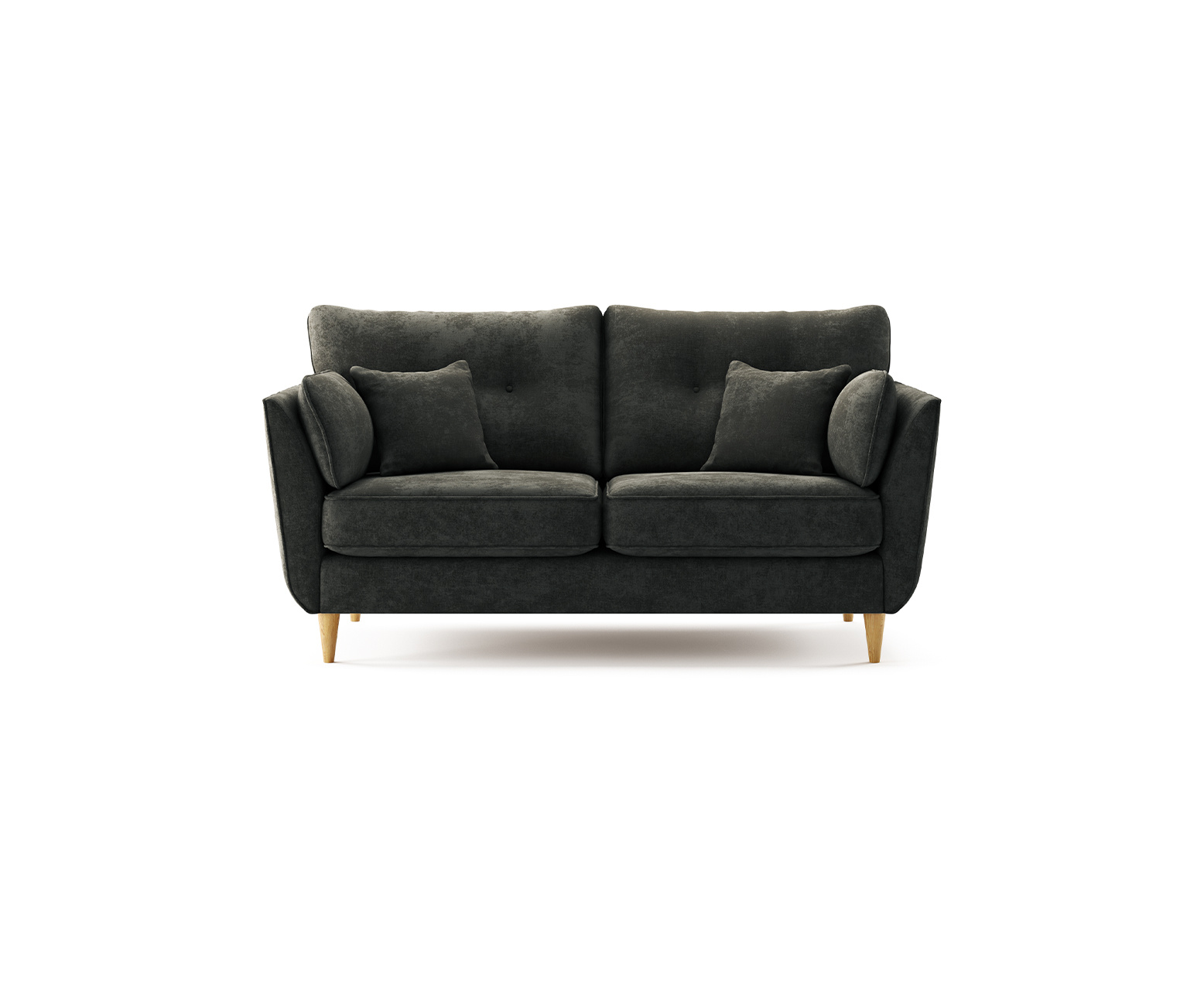 Capri Anthracite Chenille Fabric 2 Seater Sofa