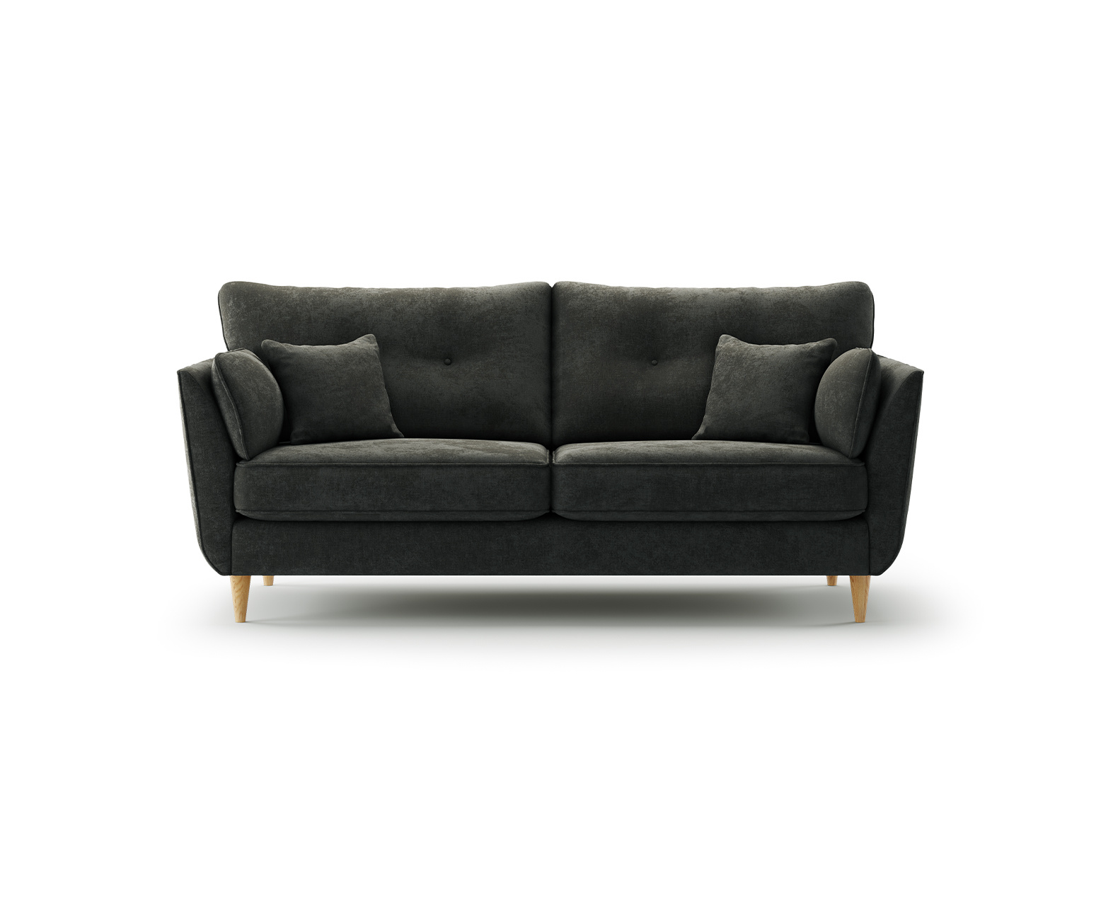 Capri Anthracite Chenille Fabric 3 Seater Sofa