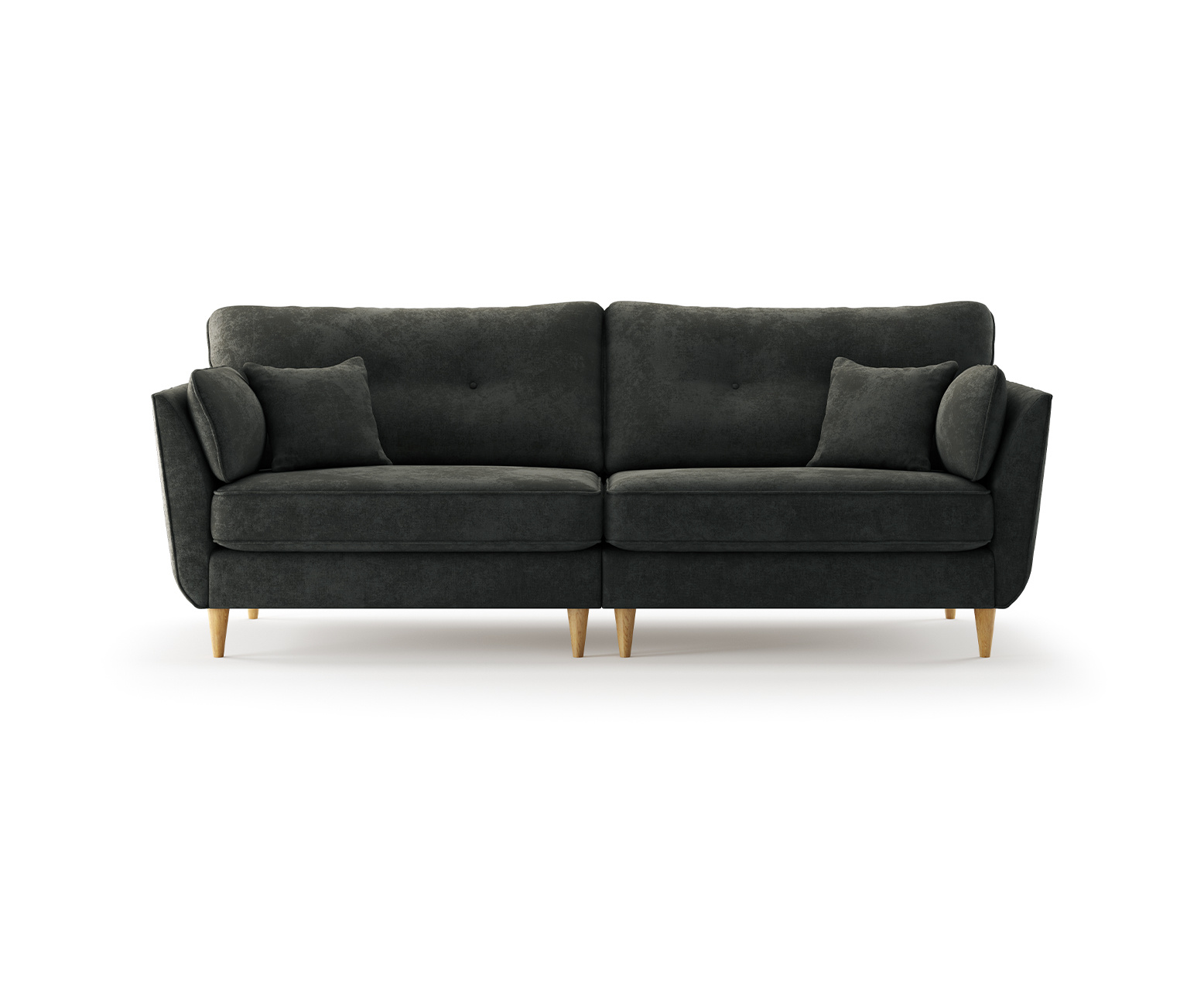 Capri Anthracite Chenille Fabric 4 Seater Sofa