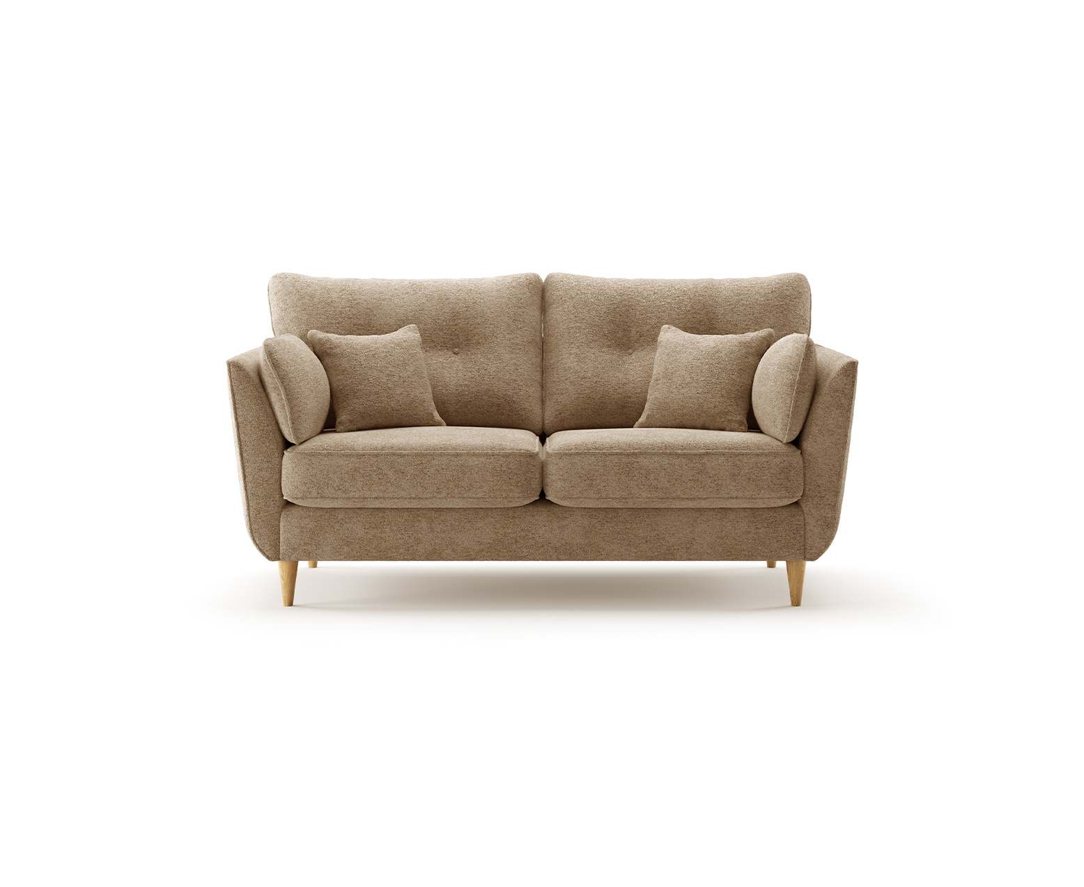 Capri Caramel Boucle Fabric 2 Seater Sofa