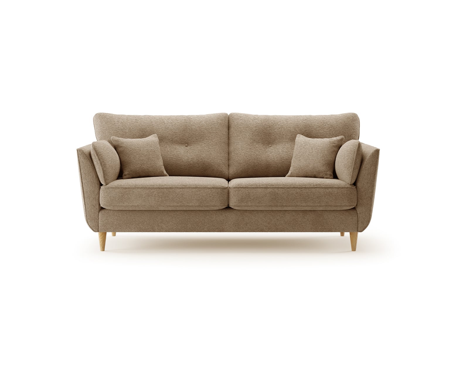 Capri Caramel Boucle Fabric 3 Seater Sofa