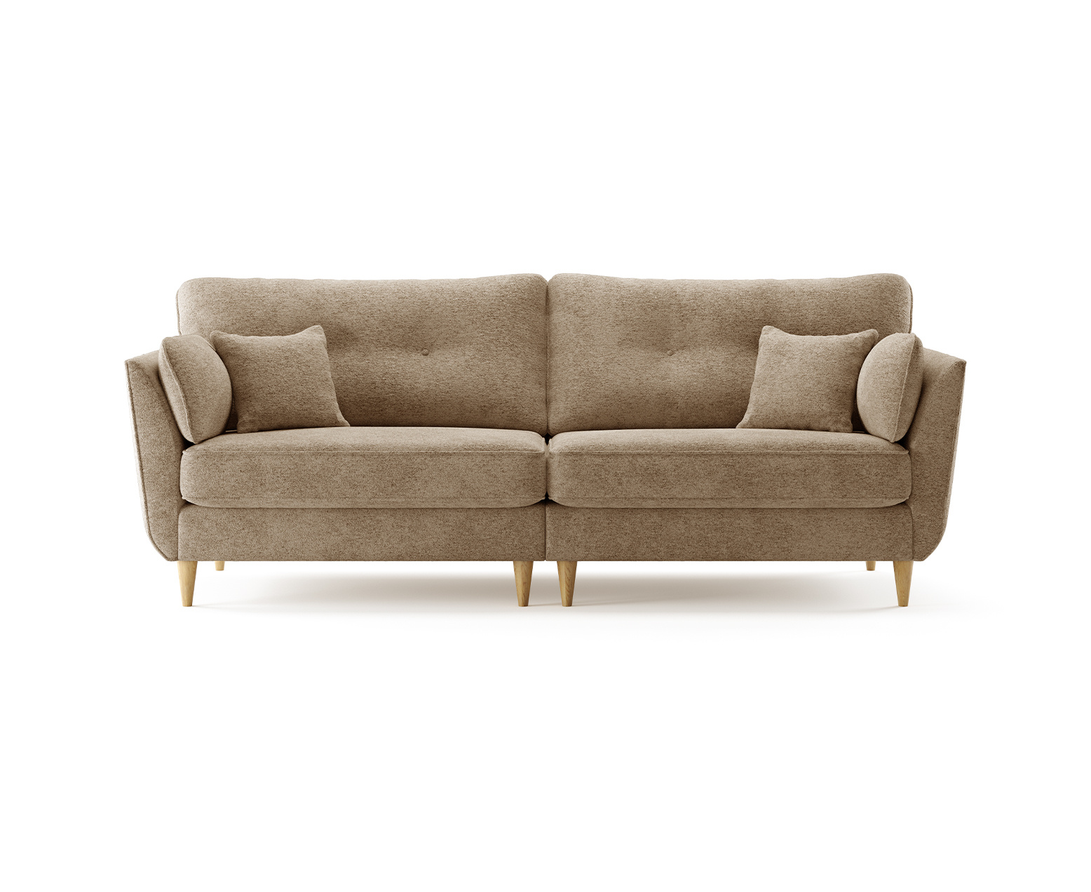 Capri Caramel Boucle Fabric 4 Seater Sofa
