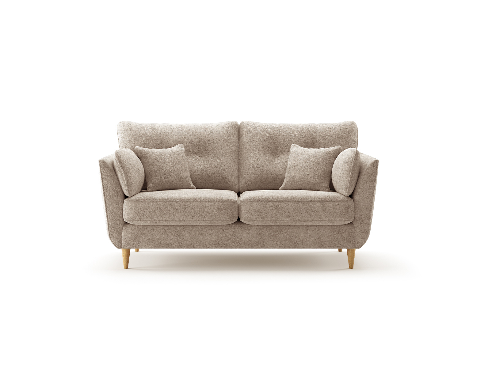 Capri Latte Boucle Fabric 2 Seater Sofa