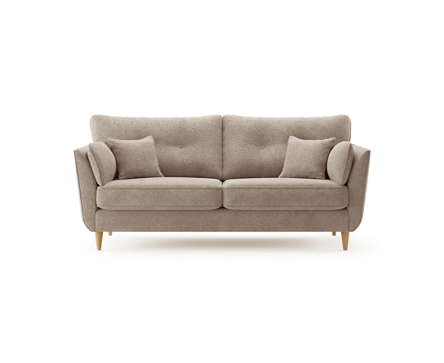Capri Latte Boucle Fabric 3 Seater Sofa