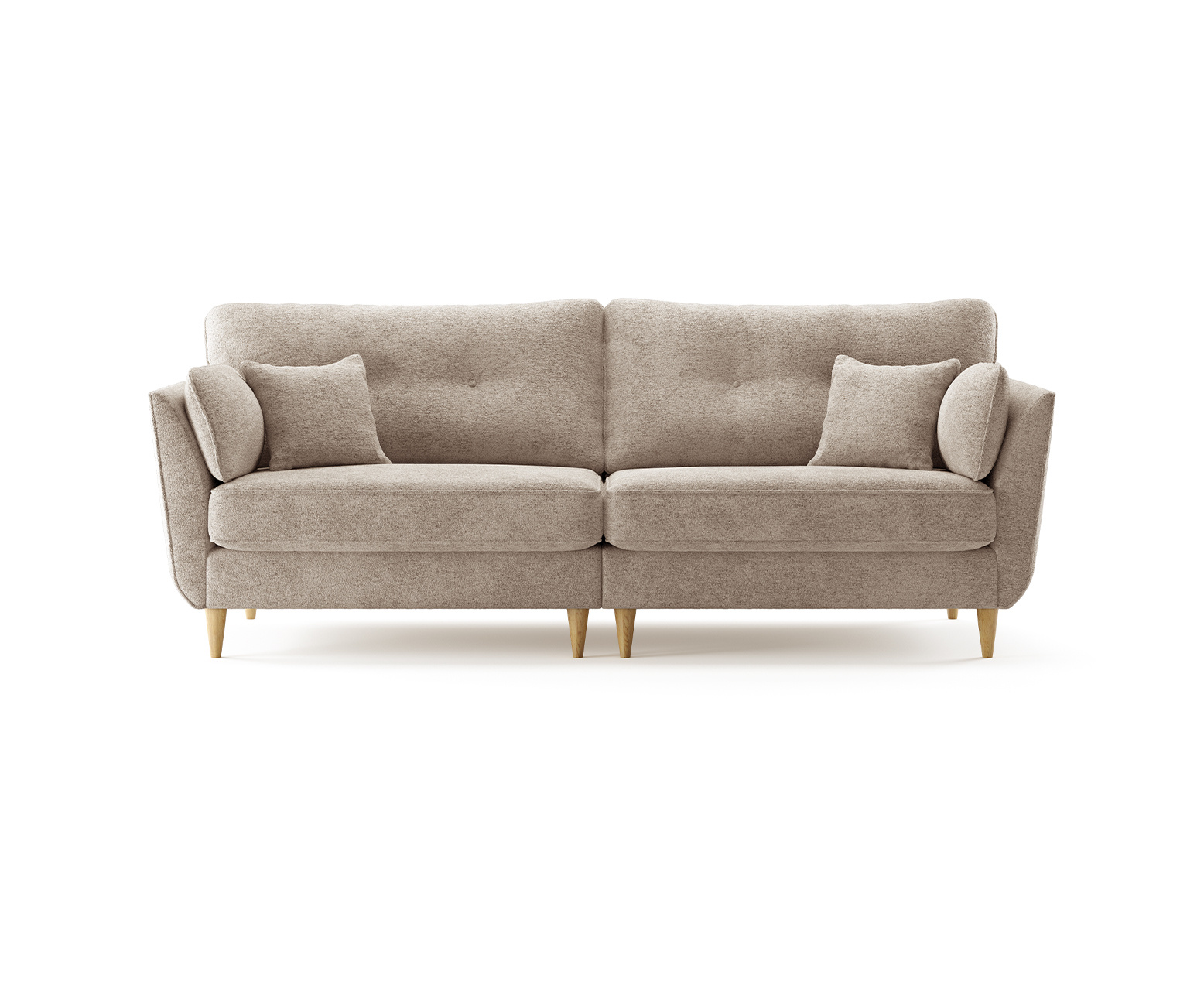 Capri Latte Boucle Fabric 4 Seater Sofa