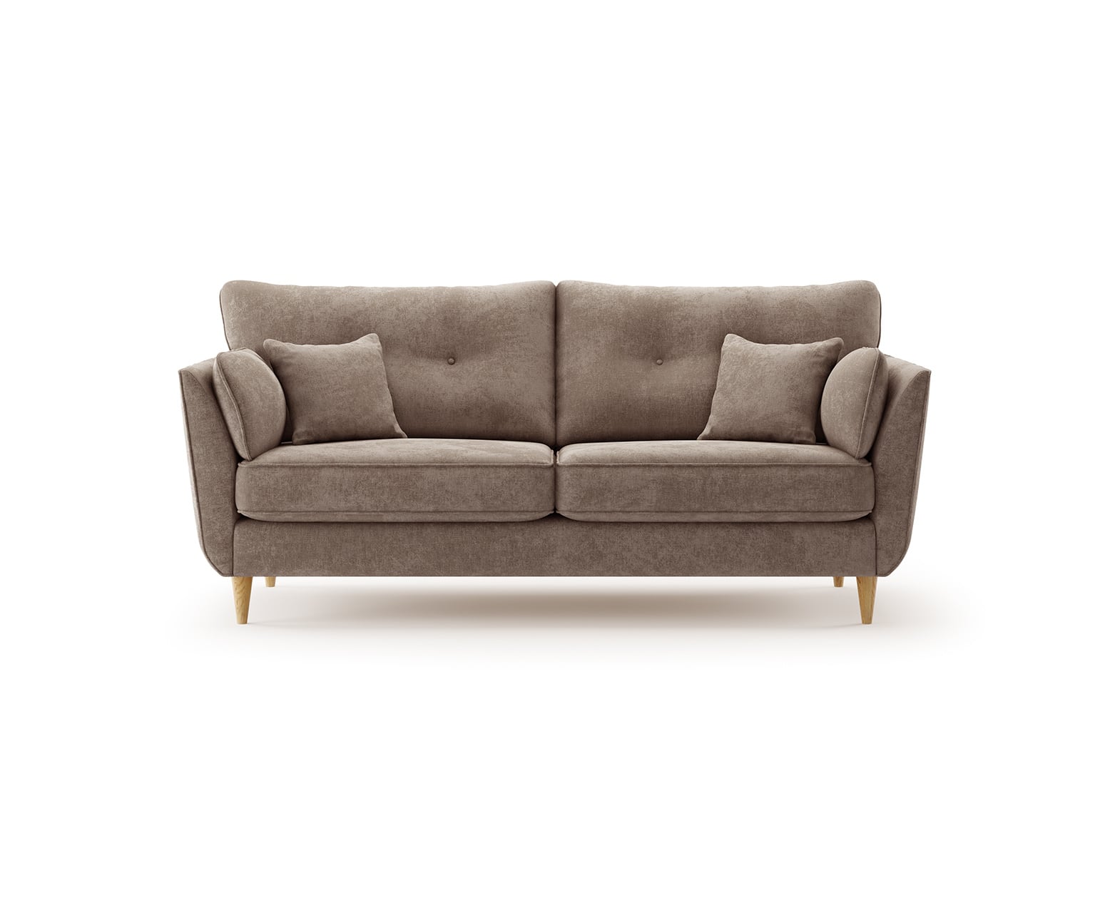 Capri Latte Chenille Fabric 3 Seater Sofa