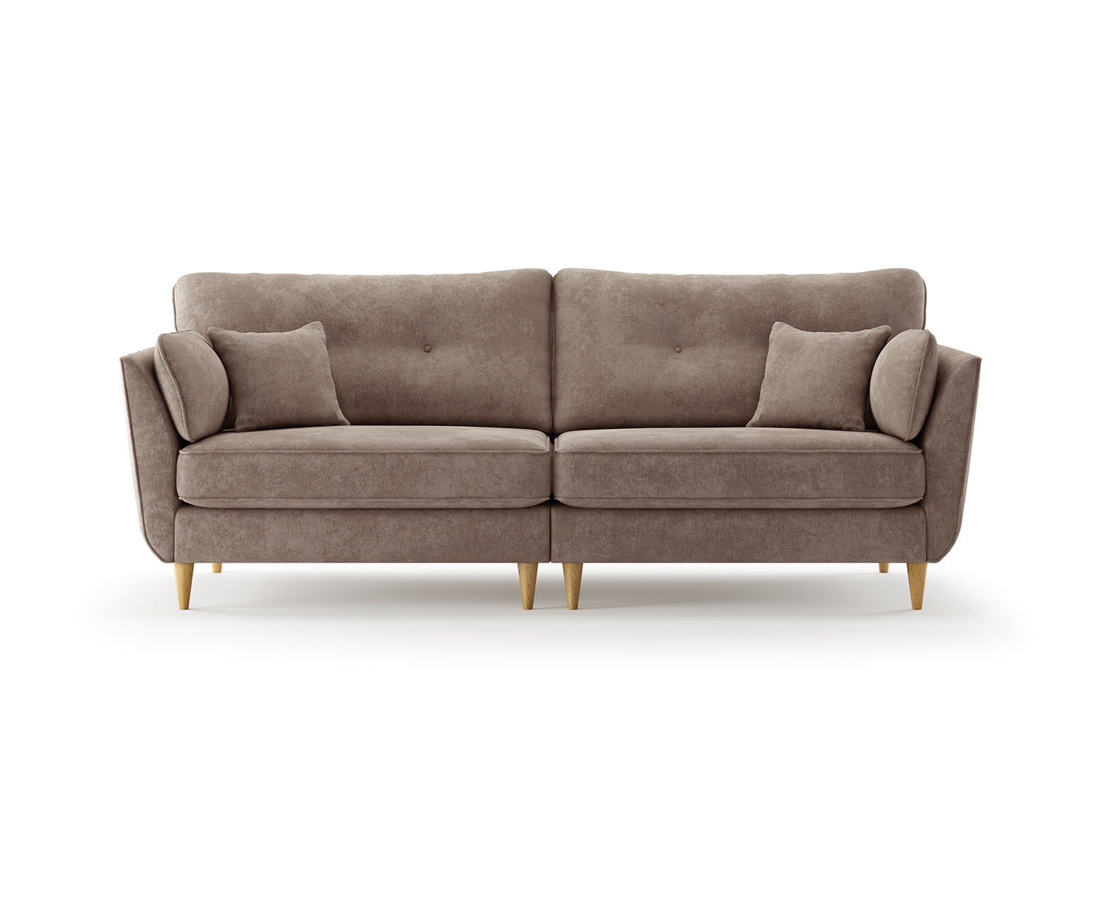 Capri Latte Chenille Fabric 4 Seater Sofa
