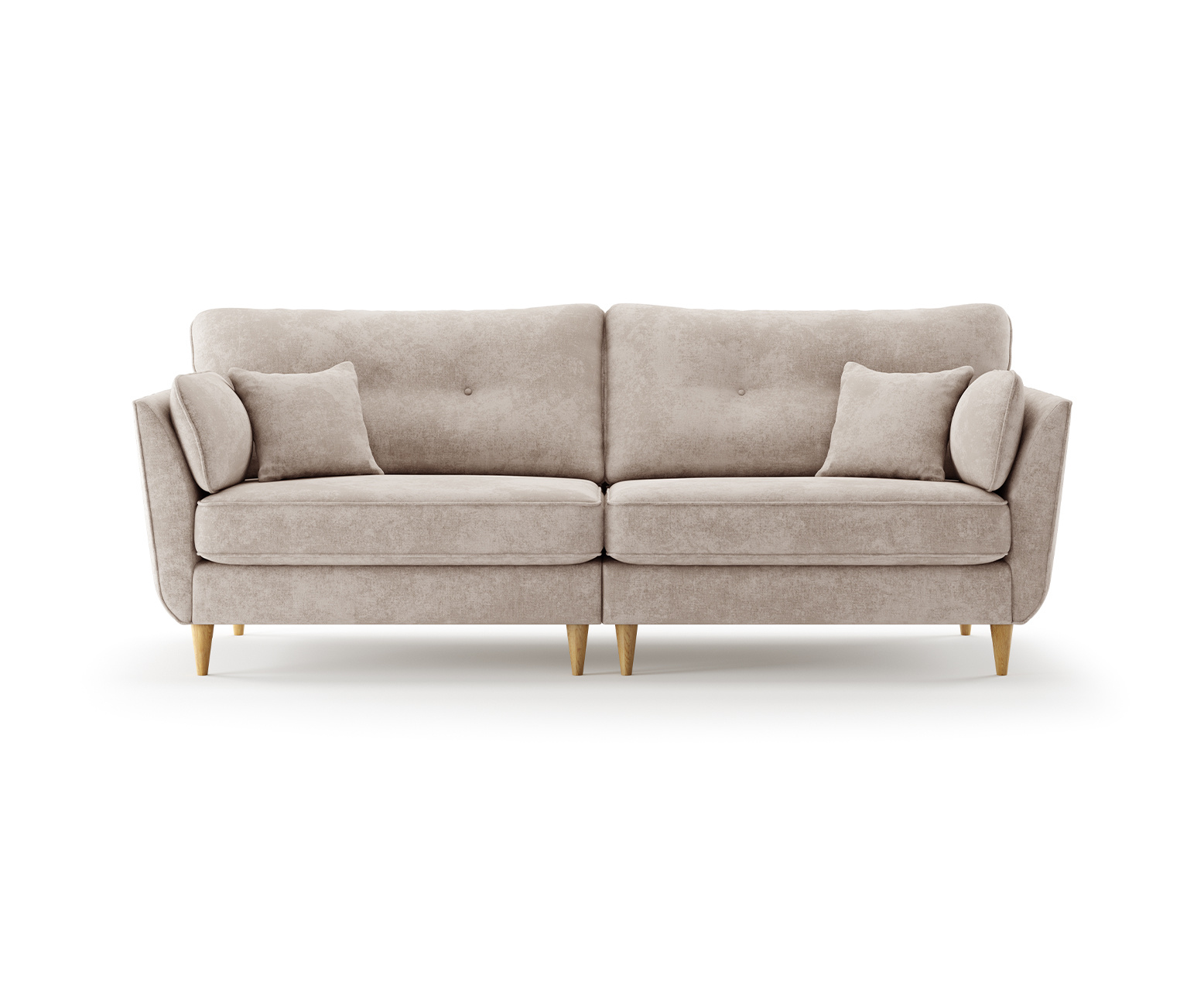 Capri Natural Chenille Fabric 4 Seater Sofa