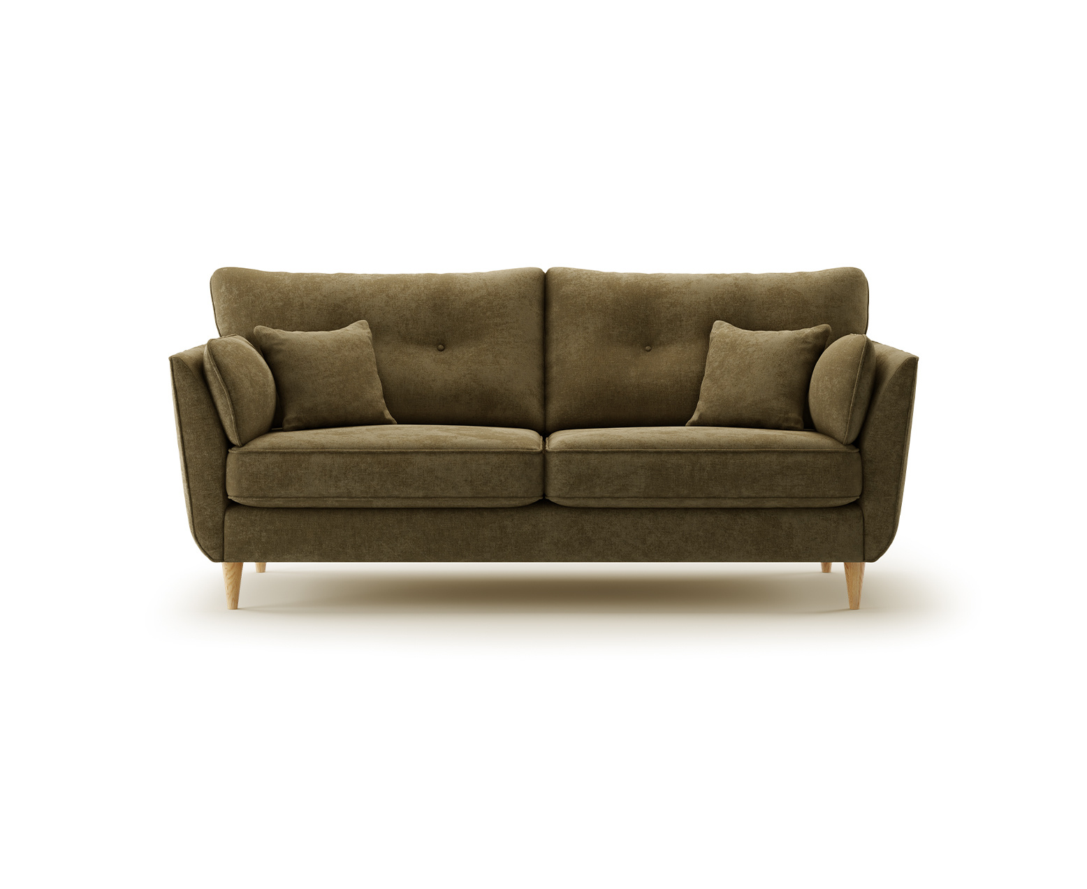 Capri Sage Chenille Fabric 3 Seater Sofa