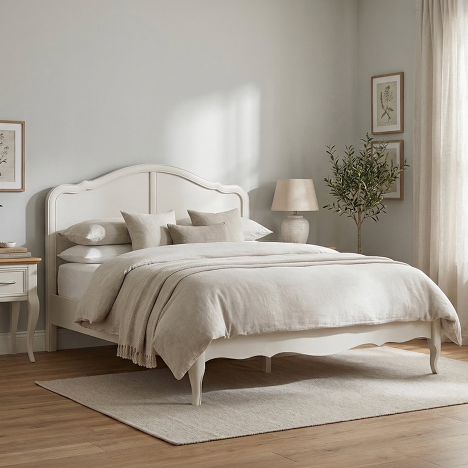 Chateau Soft White Painted Double Bed