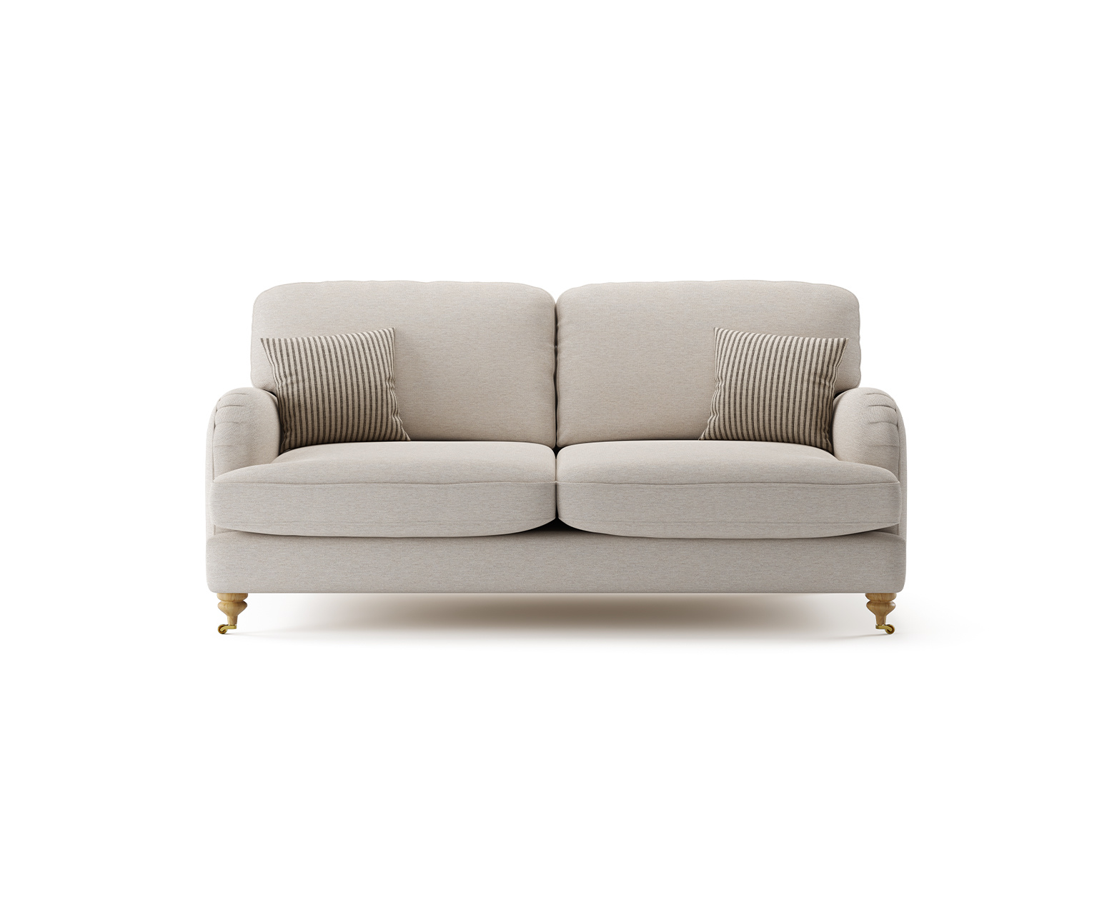Chilworth Natural Fabric 3 Seater Sofa with Grey Cushions