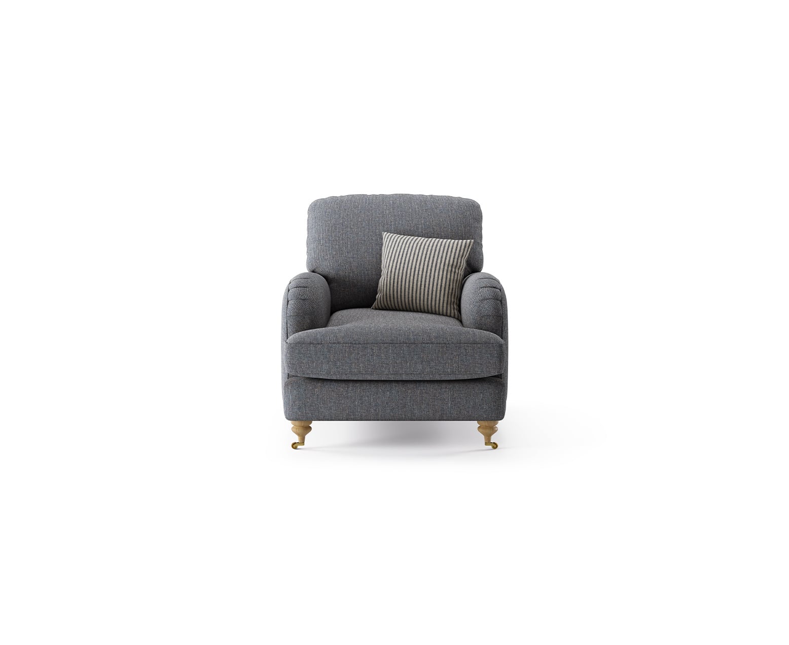 Chilworth Navy Fabric Armchair with Navy Cushion