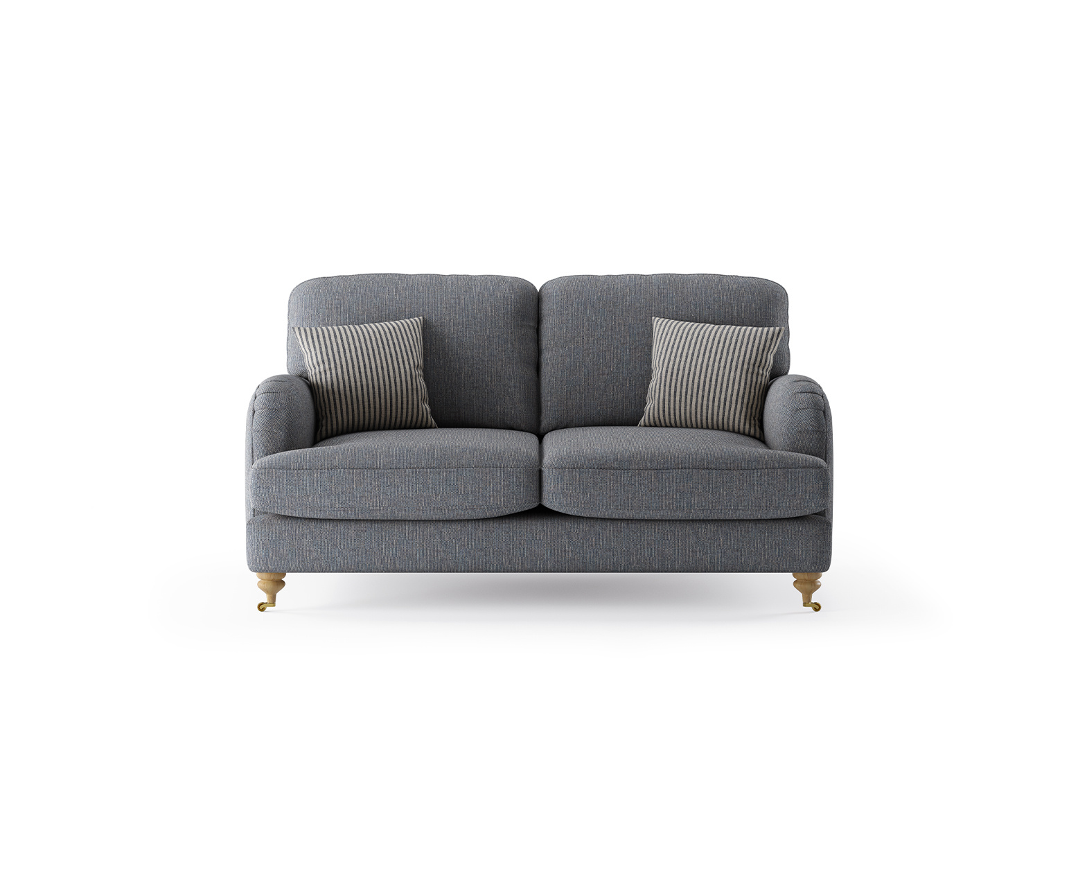 Chilworth Navy Fabric 2 Seater Sofa with Navy Cushions