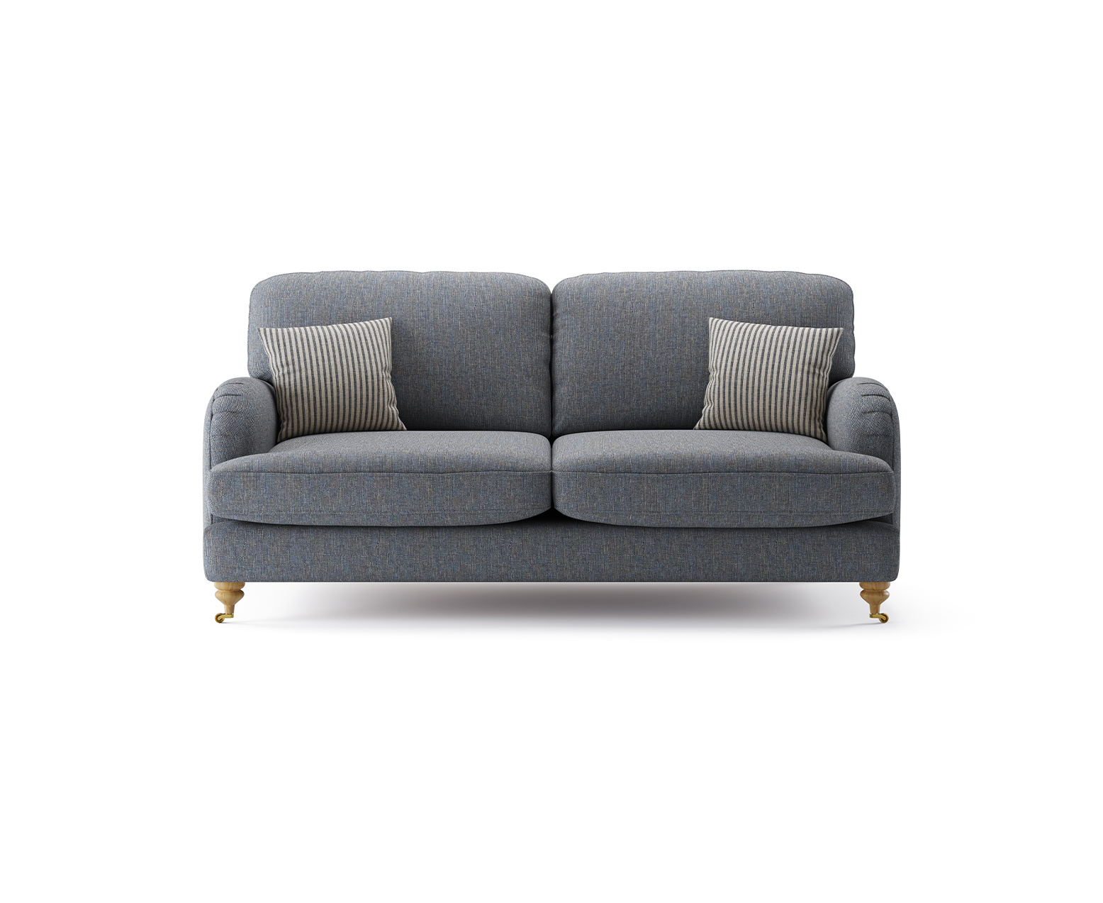 Chilworth Navy Fabric 3 Seater Sofa with Navy Cushions