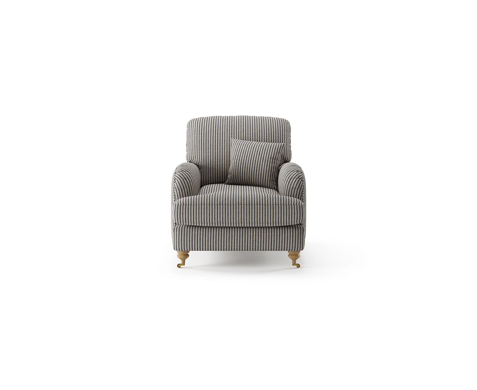 Chilworth Cove Navy Striped Fabric Armchair