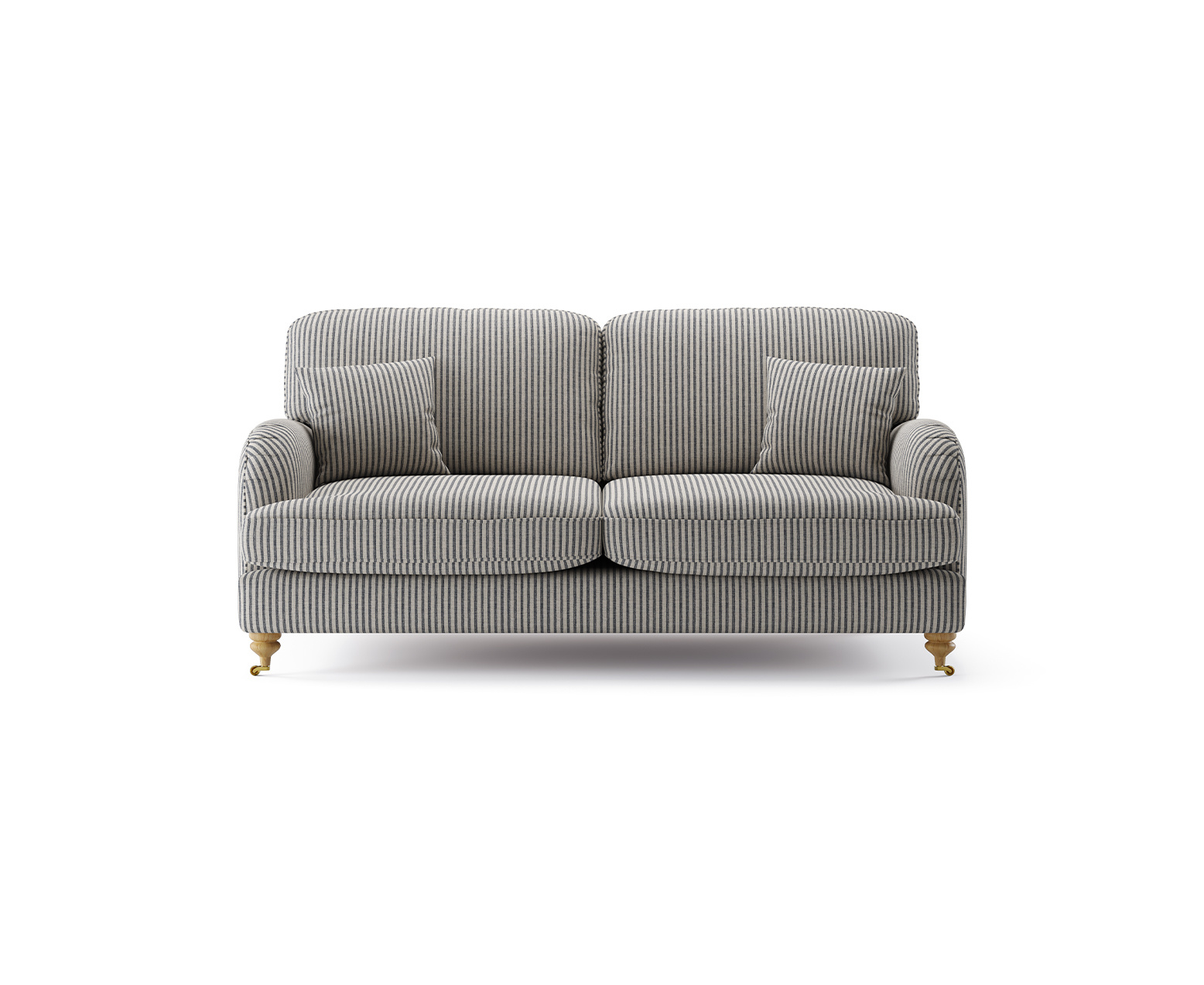 Chilworth Cove Navy Striped Fabric 3 Seater Sofa