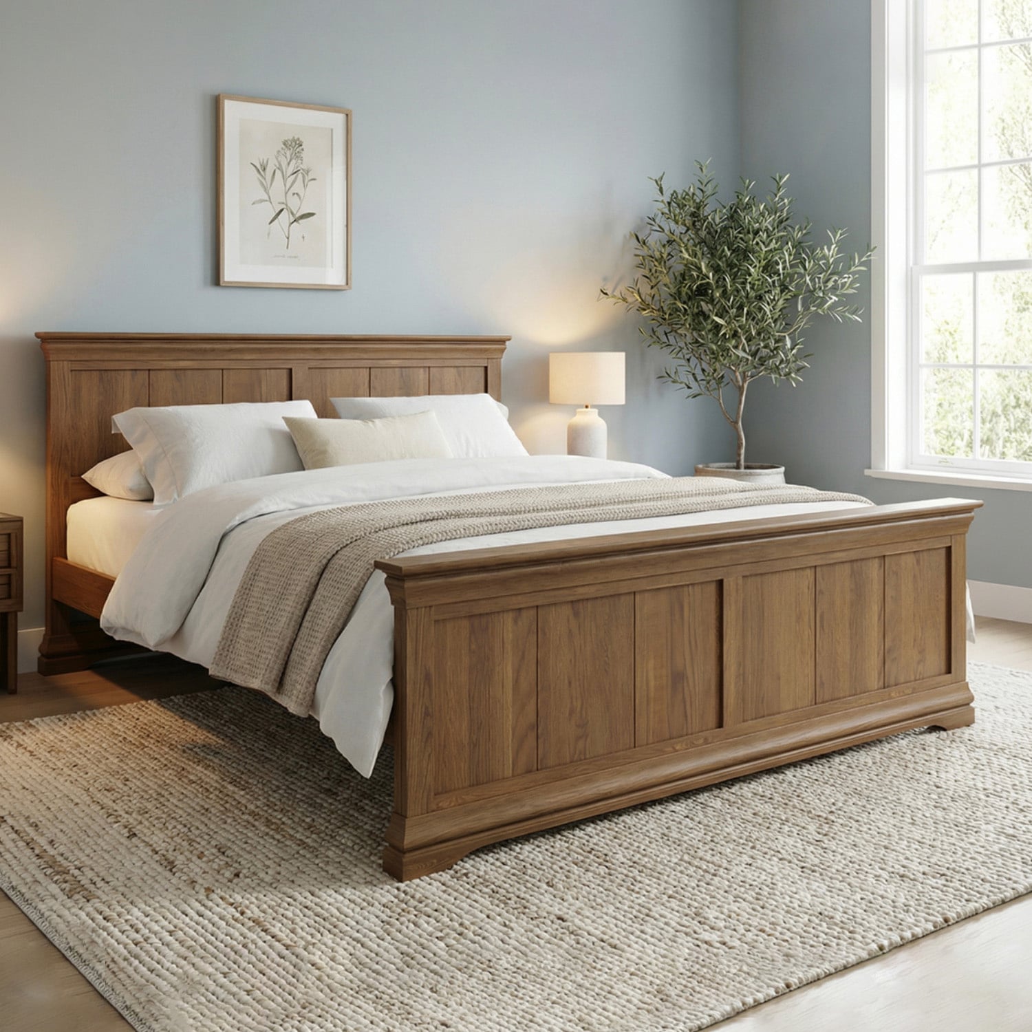 Burford Rustic Solid Oak Super King-Size Bed