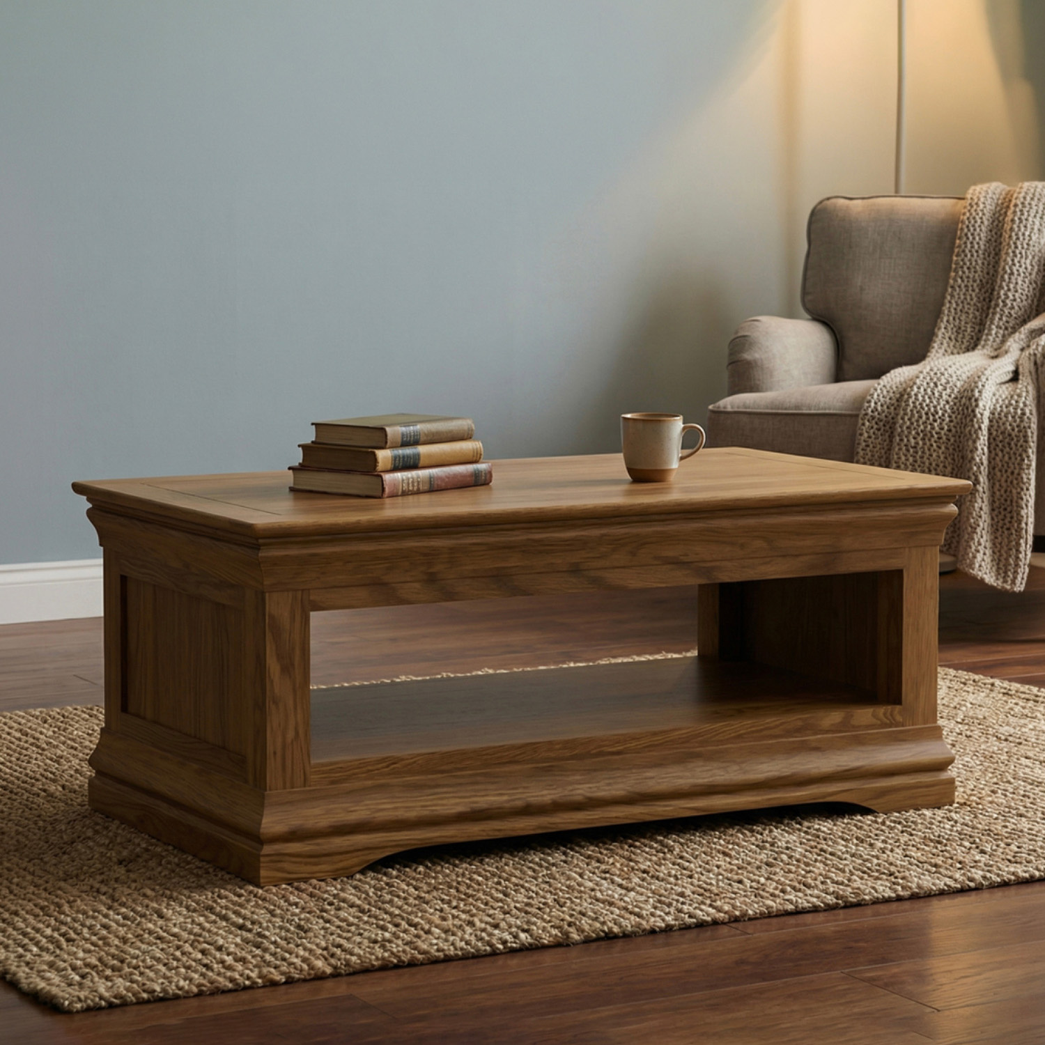 Burford Rustic Solid Oak Coffee Table
