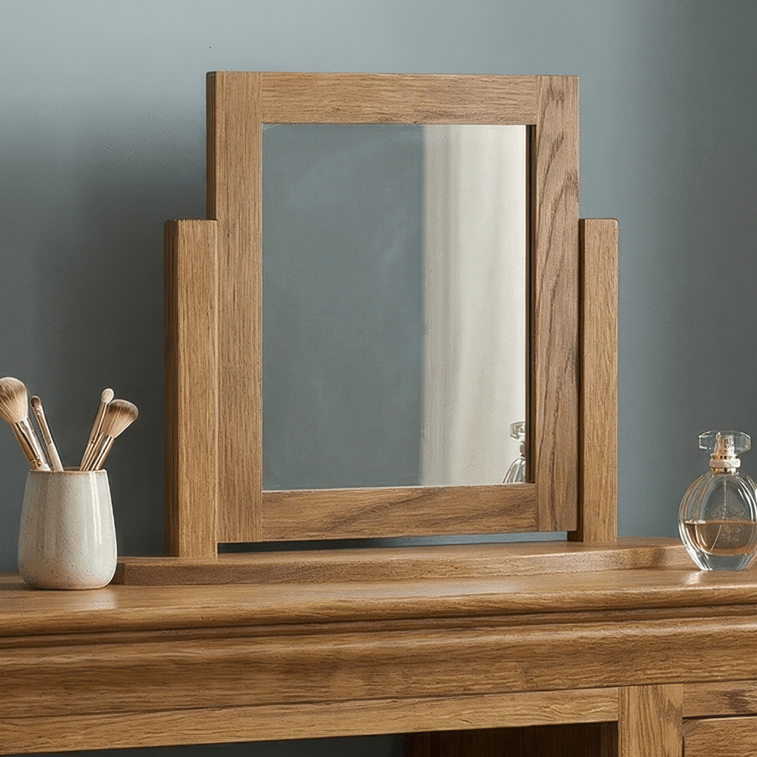 Burford Rustic Solid Oak Dressing Table Mirror