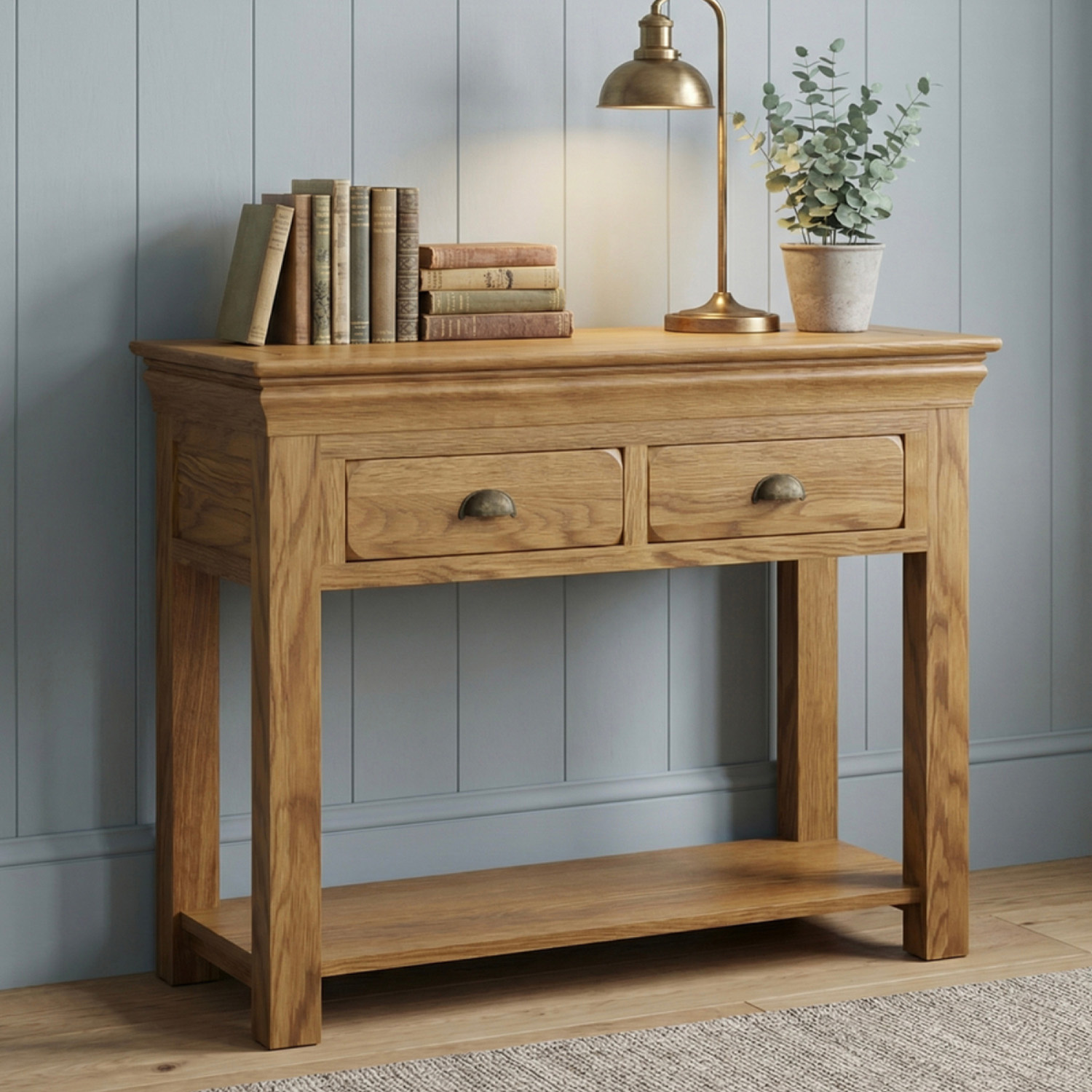 Burford Rustic Solid Oak Console Table