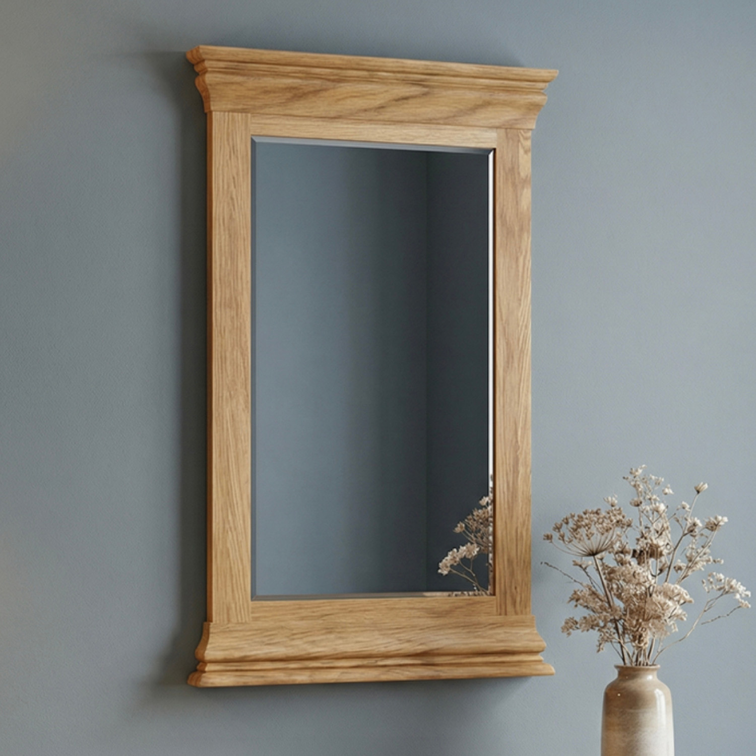 Burford Rustic Solid Oak Large Mirror